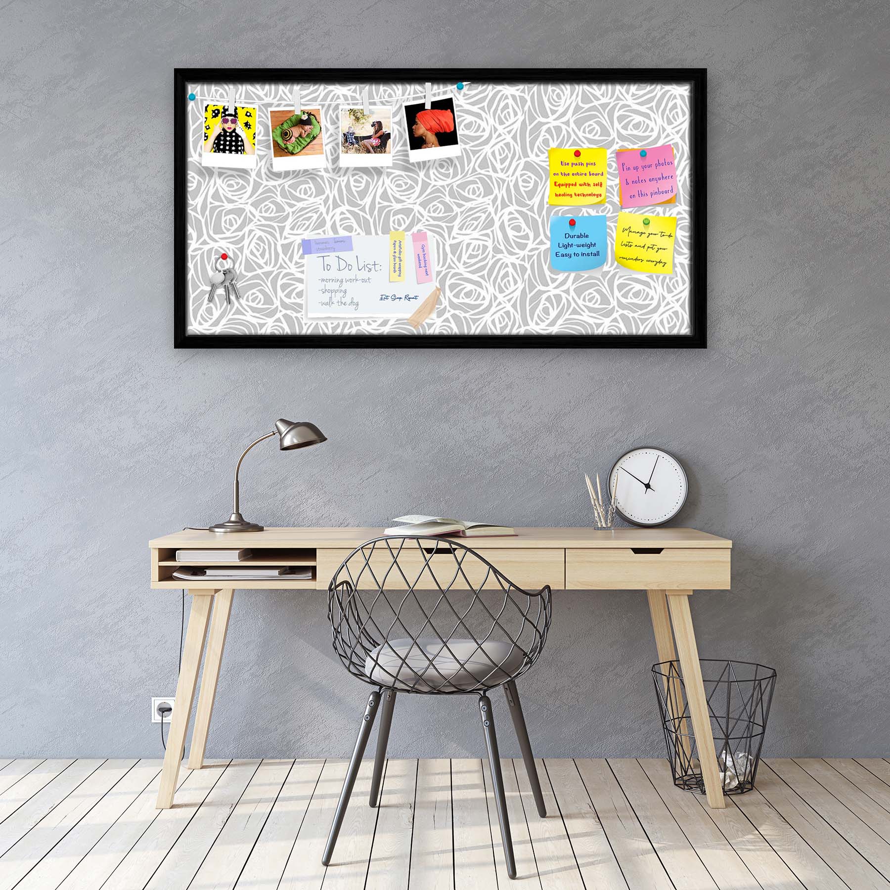 Abstract Pattern D1 Bulletin Board Notice Pin Board Soft Board | Framed