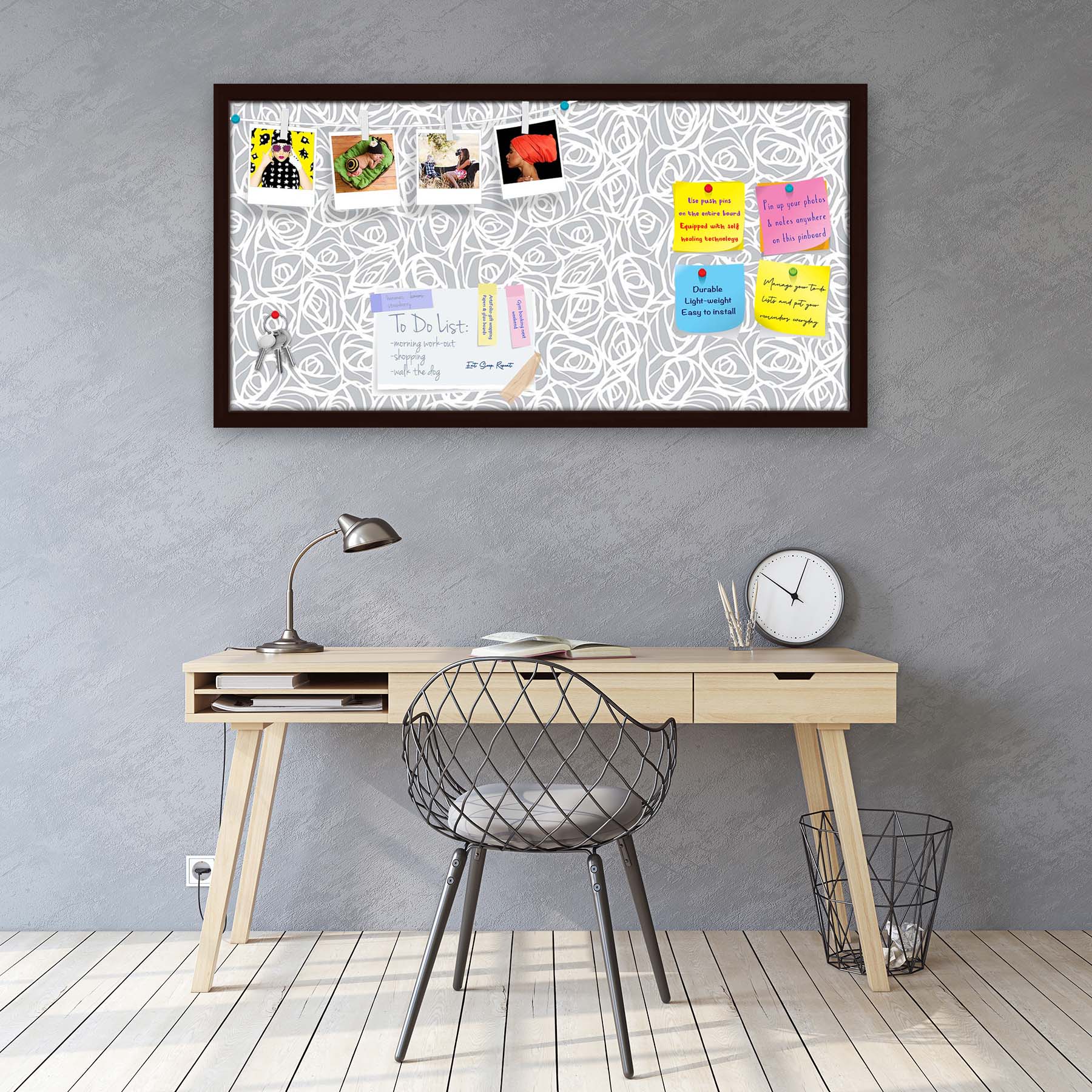 Abstract Pattern D1 Bulletin Board Notice Pin Board Soft Board | Framed
