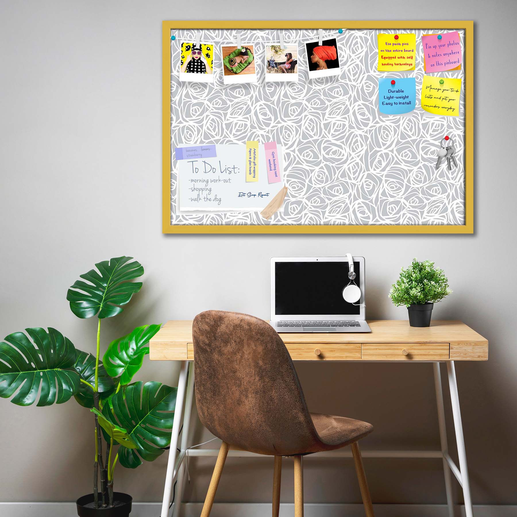 Abstract Pattern D1 Bulletin Board Notice Pin Board Soft Board | Framed