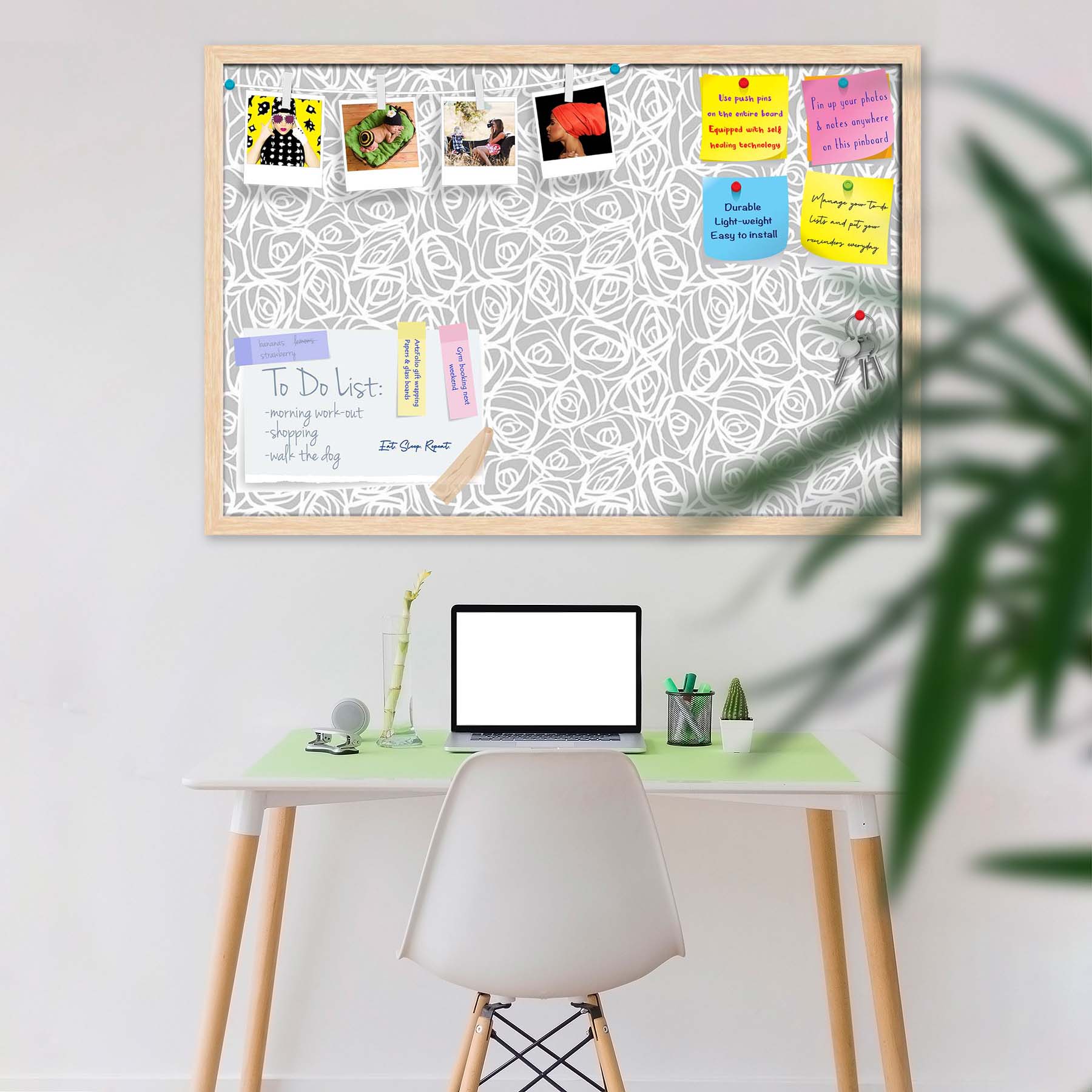 Abstract Pattern D1 Bulletin Board Notice Pin Board Soft Board | Framed