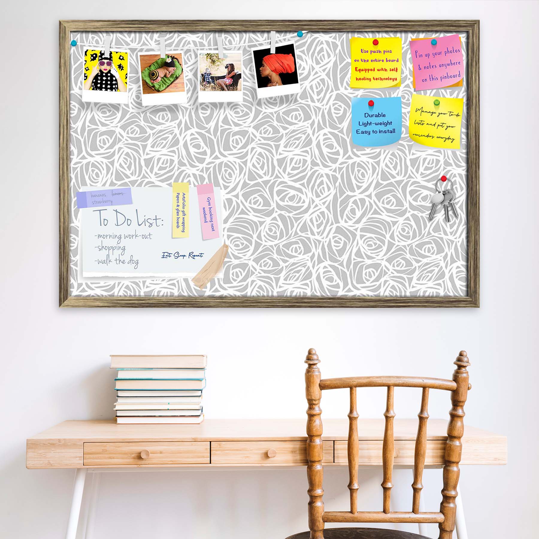 Abstract Pattern D1 Bulletin Board Notice Pin Board Soft Board | Framed