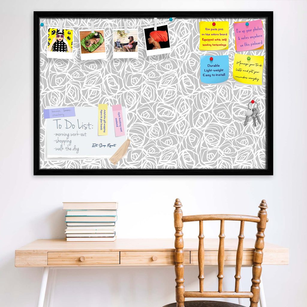 Abstract Pattern D1 Bulletin Board Notice Pin Board Soft Board | Framed