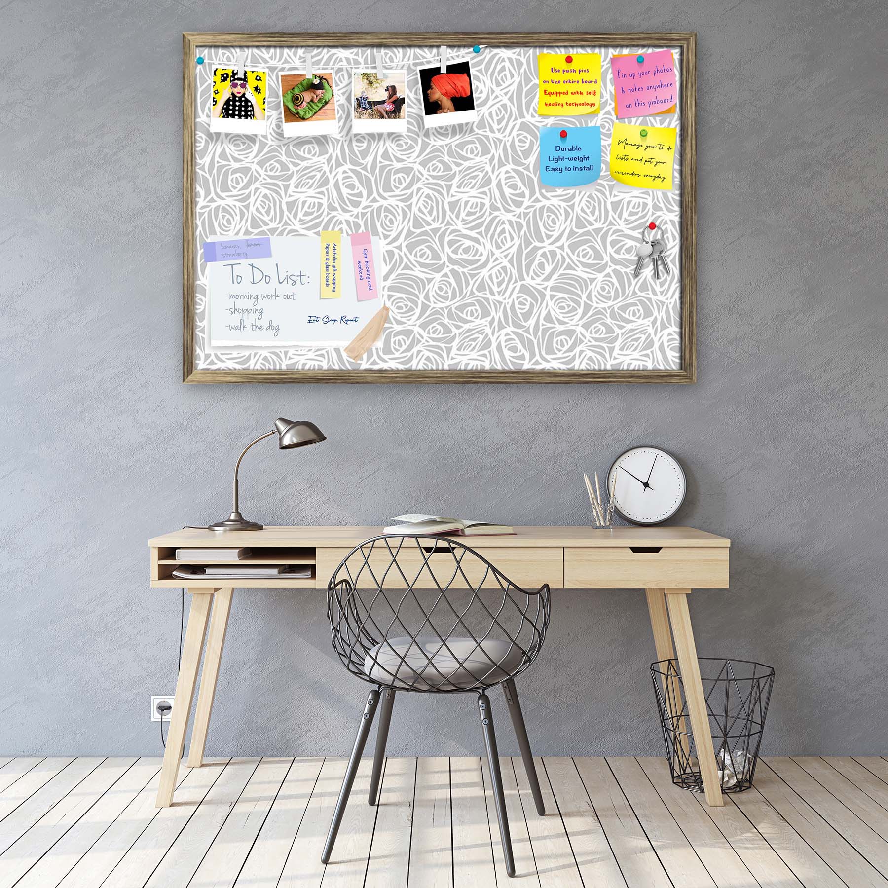 Abstract Pattern D1 Bulletin Board Notice Pin Board Soft Board | Framed
