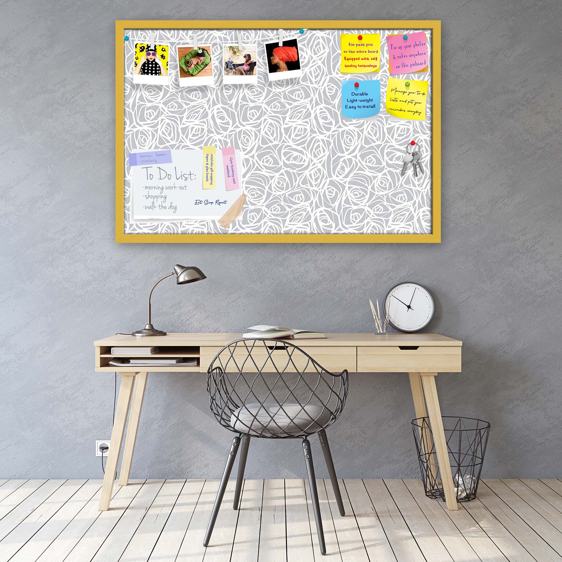 Abstract Pattern D1 Bulletin Board Notice Pin Board Soft Board | Framed