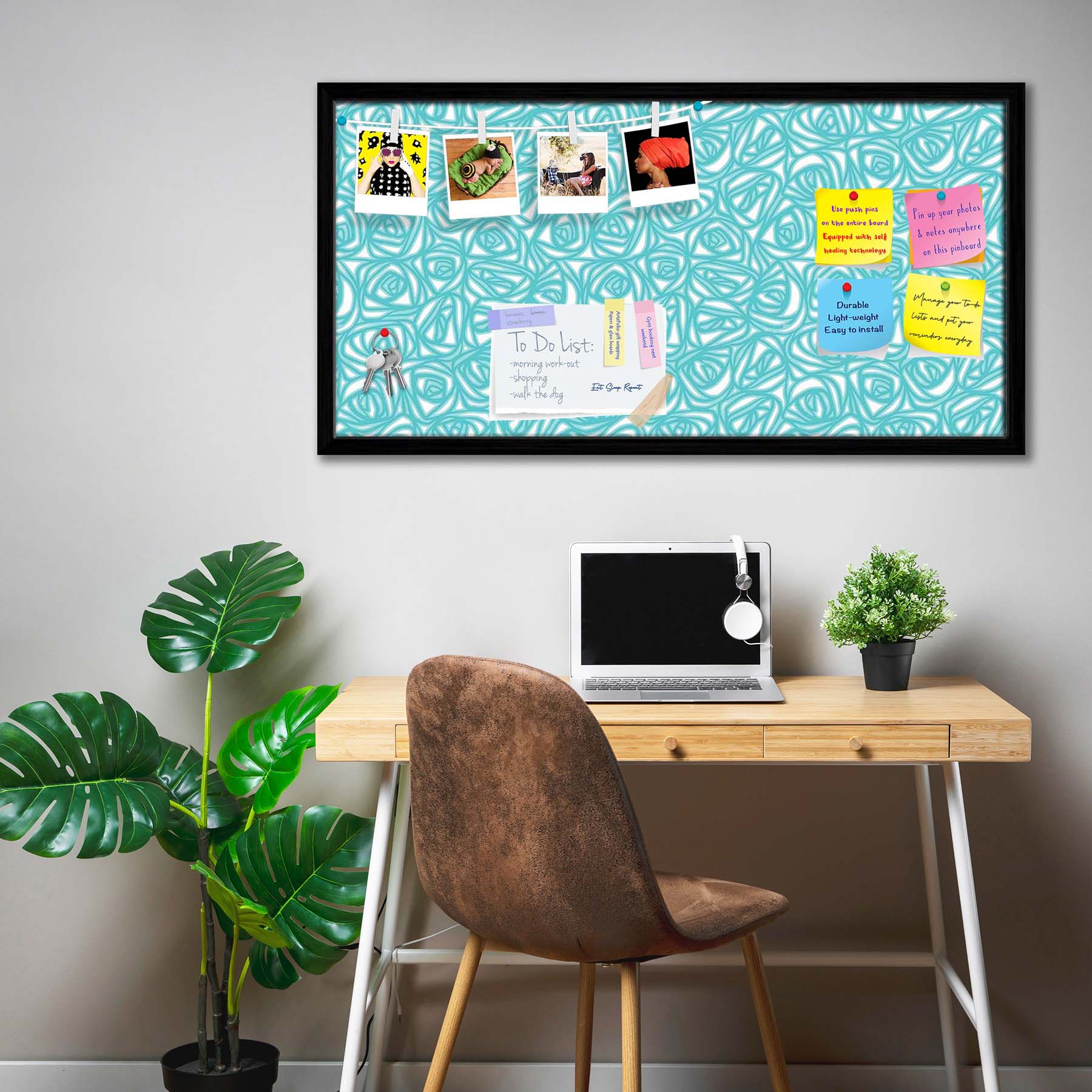Abstract Pattern D2 Bulletin Board Notice Pin Board Soft Board | Framed