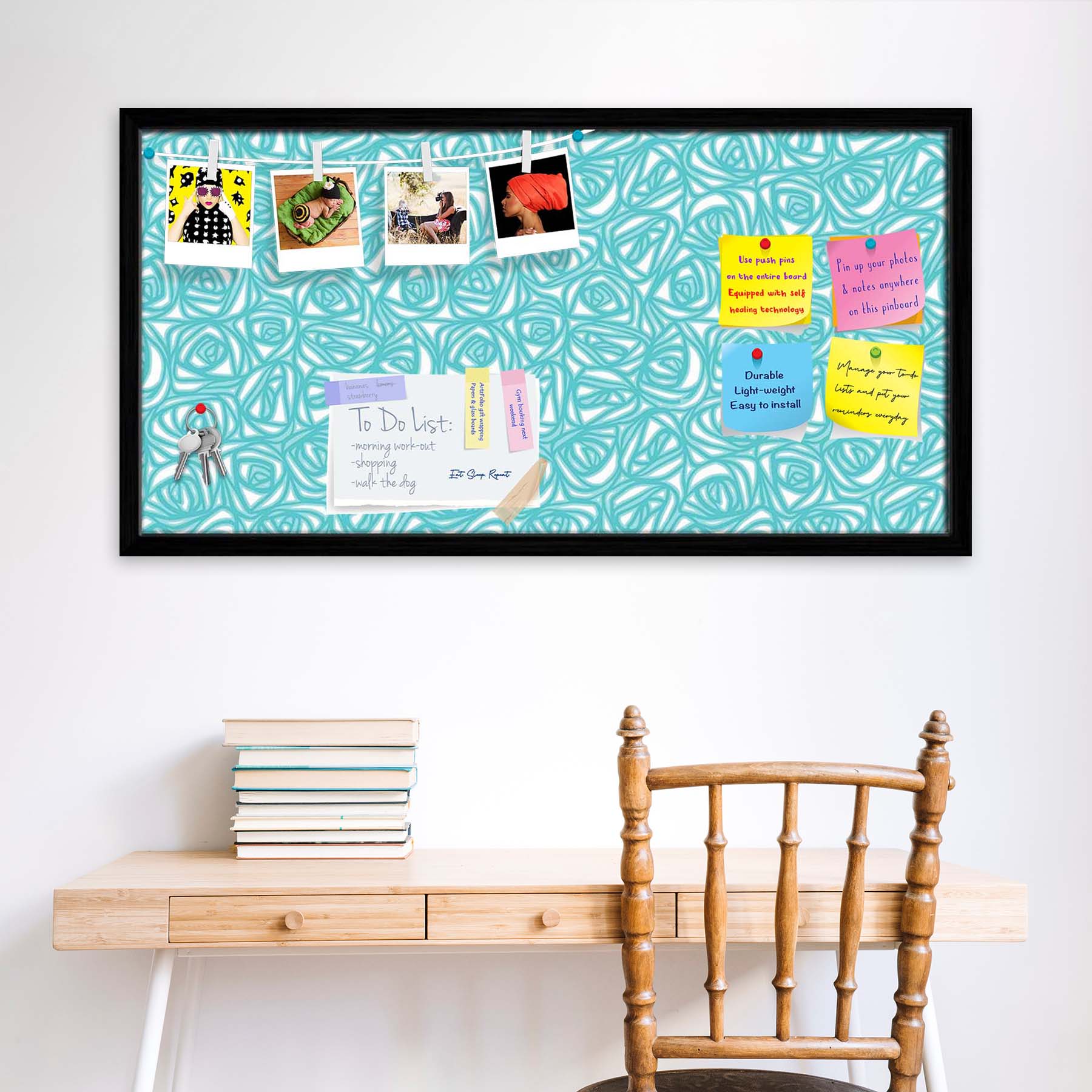 Abstract Pattern D2 Bulletin Board Notice Pin Board Soft Board | Framed