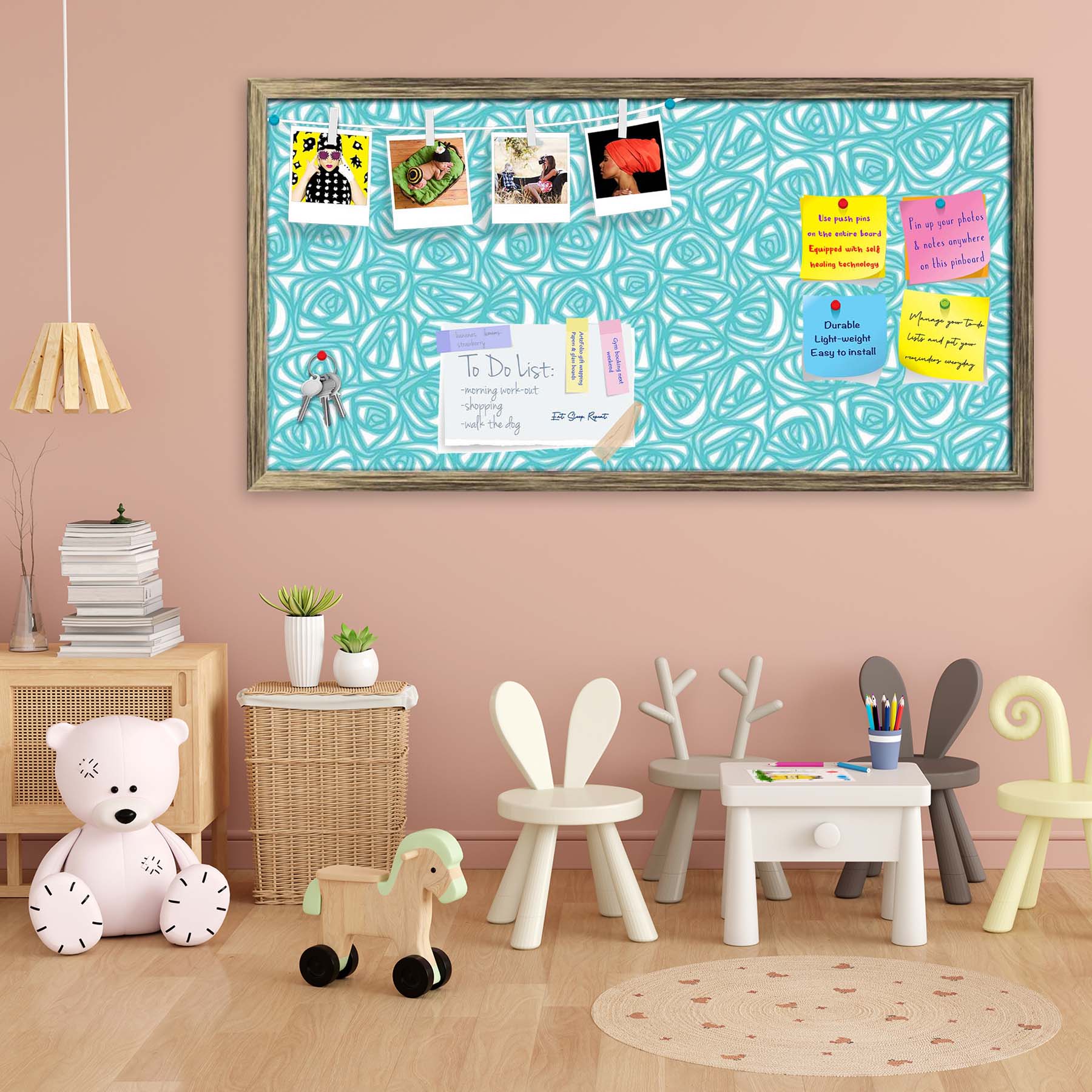 Abstract Pattern D2 Bulletin Board Notice Pin Board Soft Board | Framed