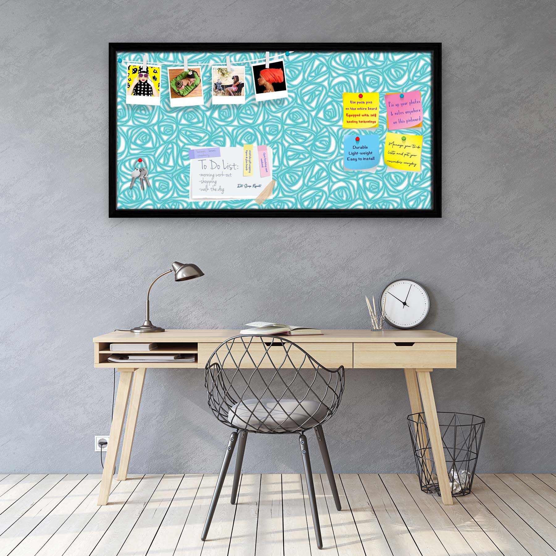 Abstract Pattern D2 Bulletin Board Notice Pin Board Soft Board | Framed
