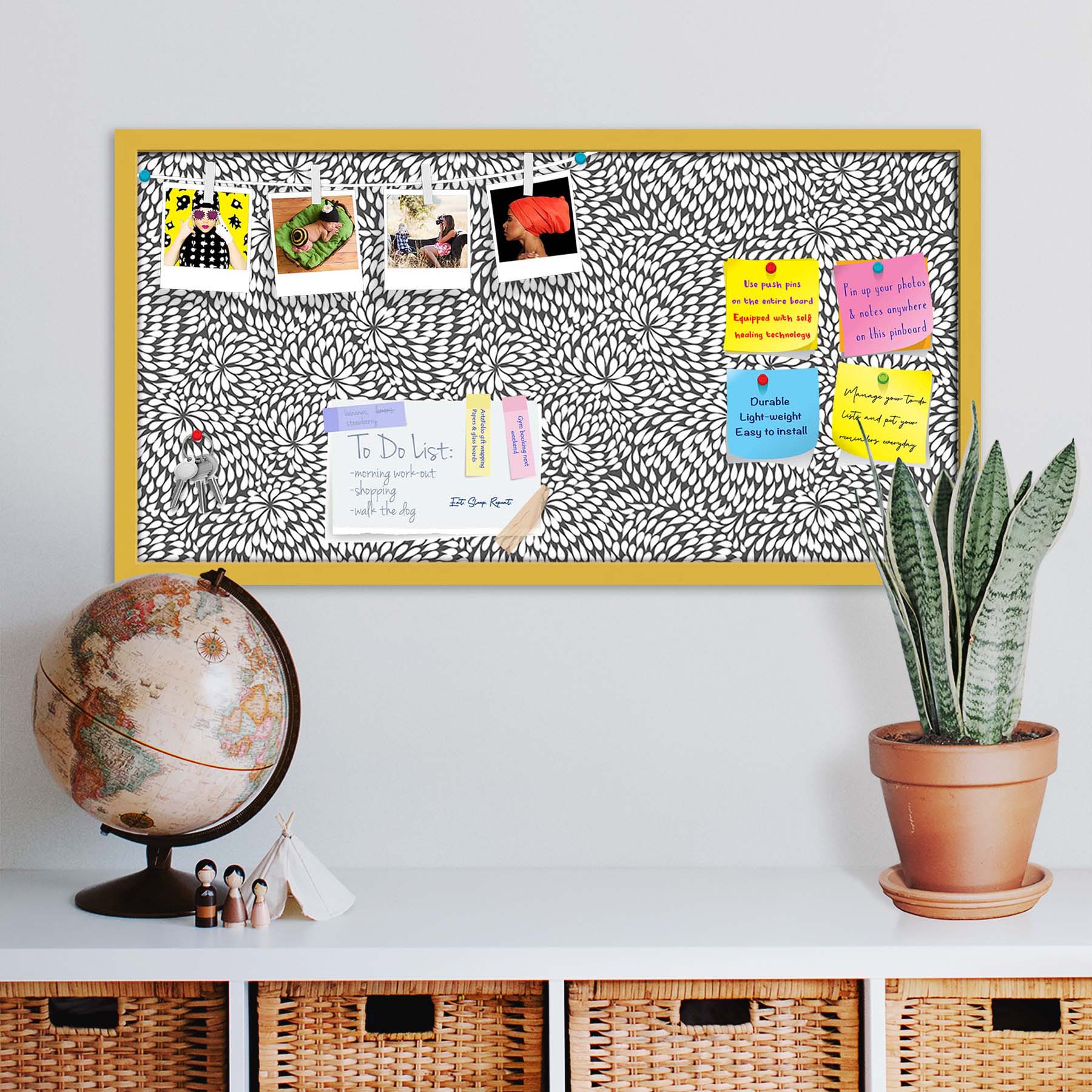 Abstract Pattern D3 Bulletin Board Notice Pin Board Soft Board | Framed