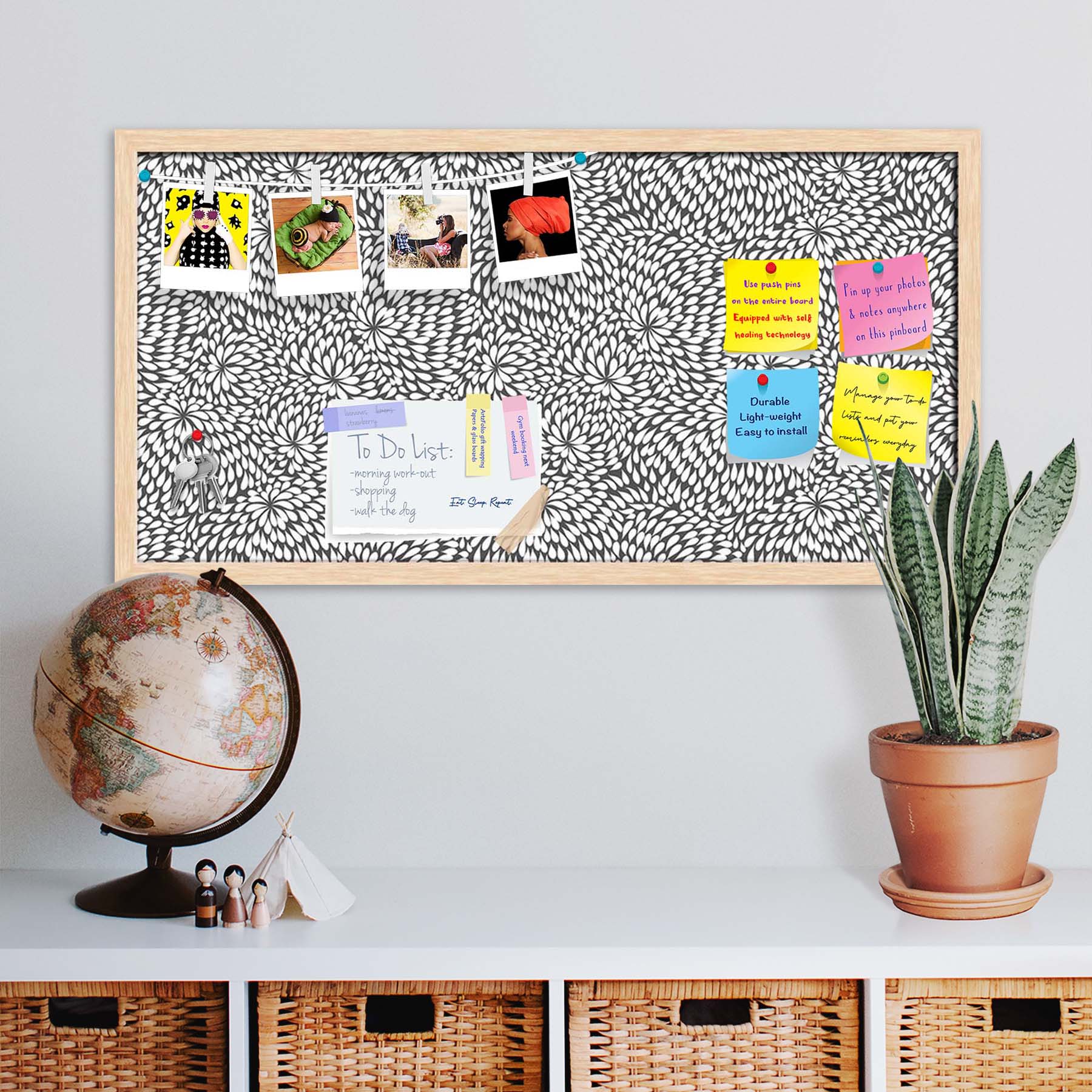 Abstract Pattern D3 Bulletin Board Notice Pin Board Soft Board | Framed