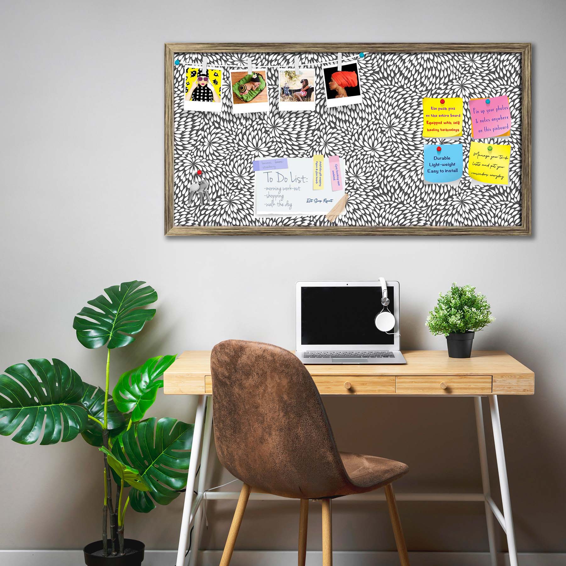 Abstract Pattern D3 Bulletin Board Notice Pin Board Soft Board | Framed