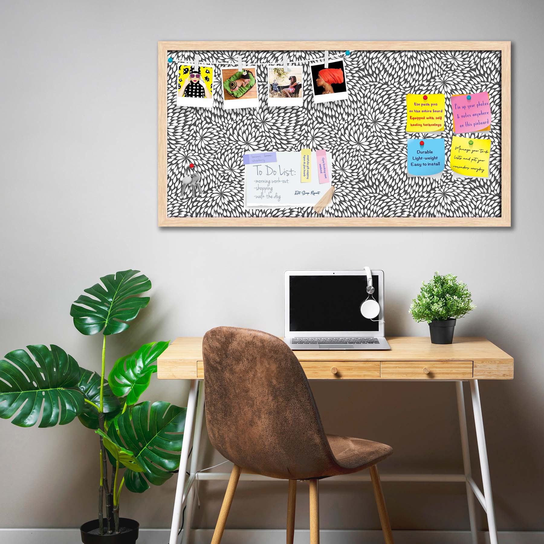 Abstract Pattern D3 Bulletin Board Notice Pin Board Soft Board | Framed