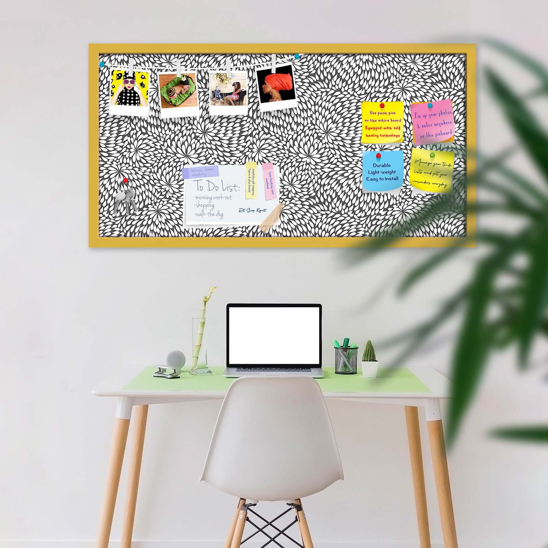 Abstract Pattern D3 Bulletin Board Notice Pin Board Soft Board | Framed