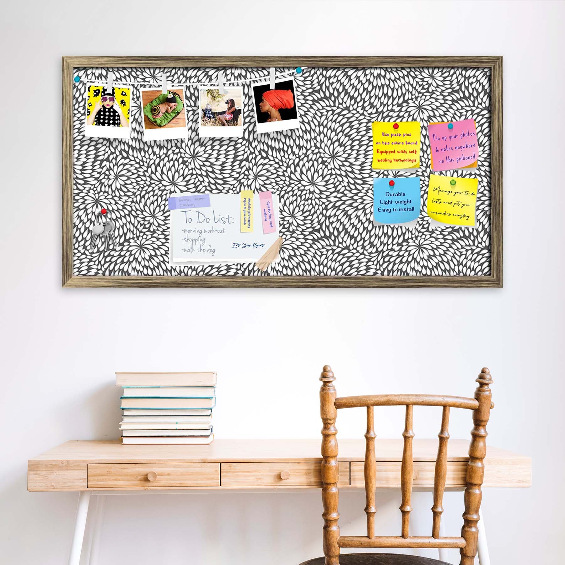 Abstract Pattern D3 Bulletin Board Notice Pin Board Soft Board | Framed