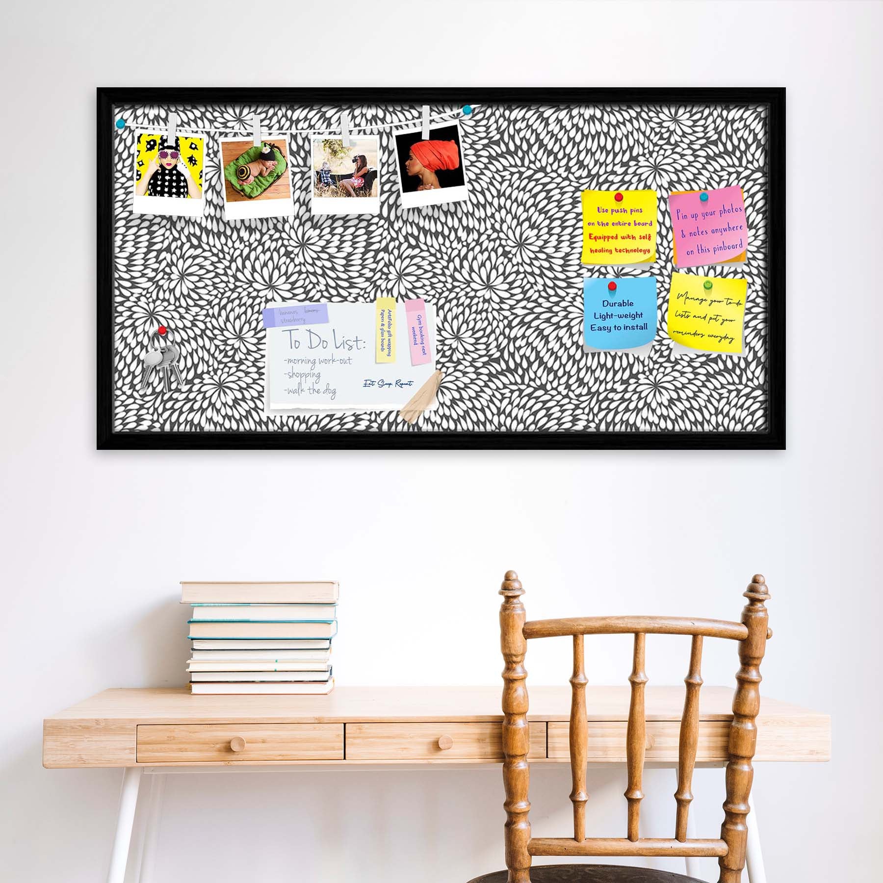 Abstract Pattern D3 Bulletin Board Notice Pin Board Soft Board | Framed