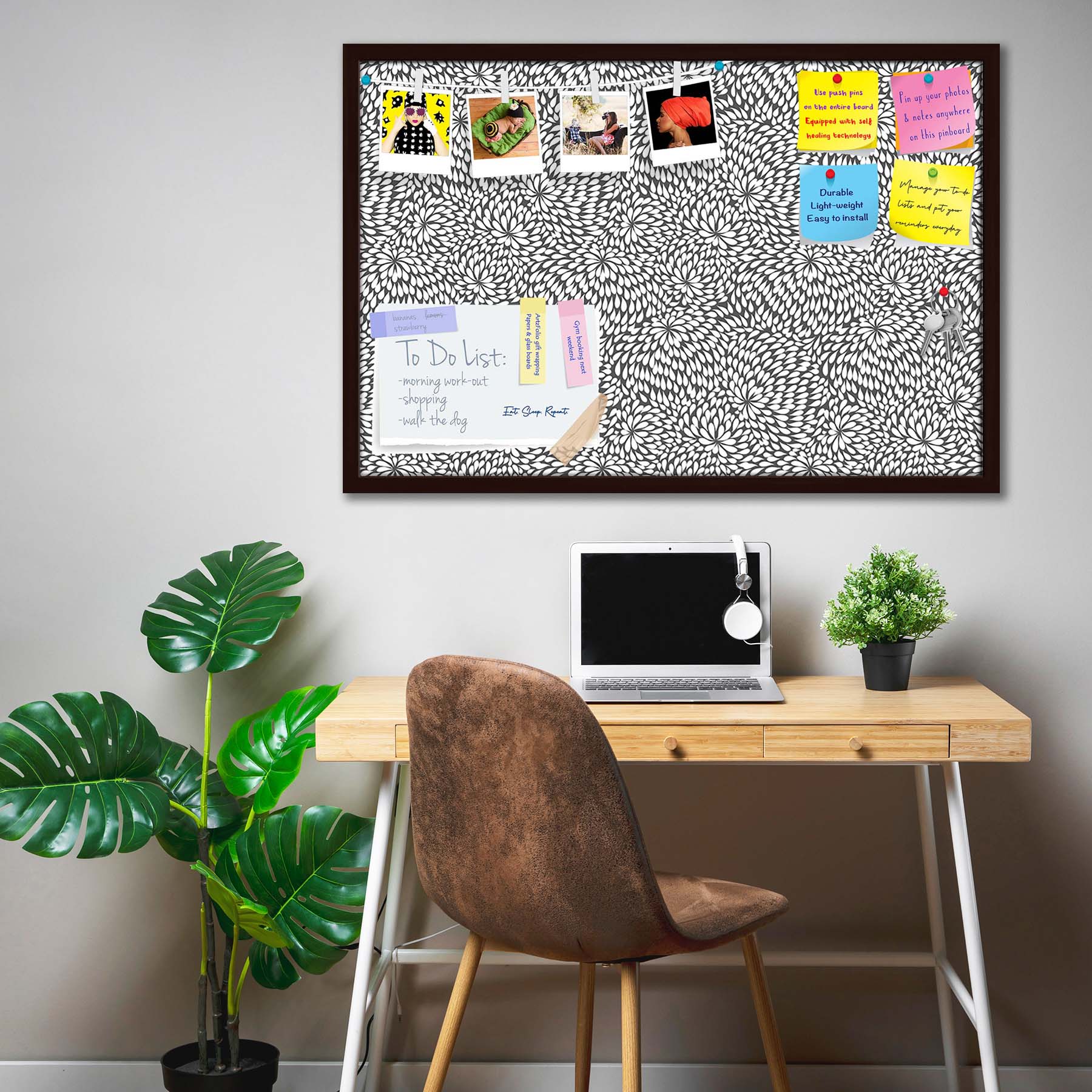 Abstract Pattern D3 Bulletin Board Notice Pin Board Soft Board | Framed