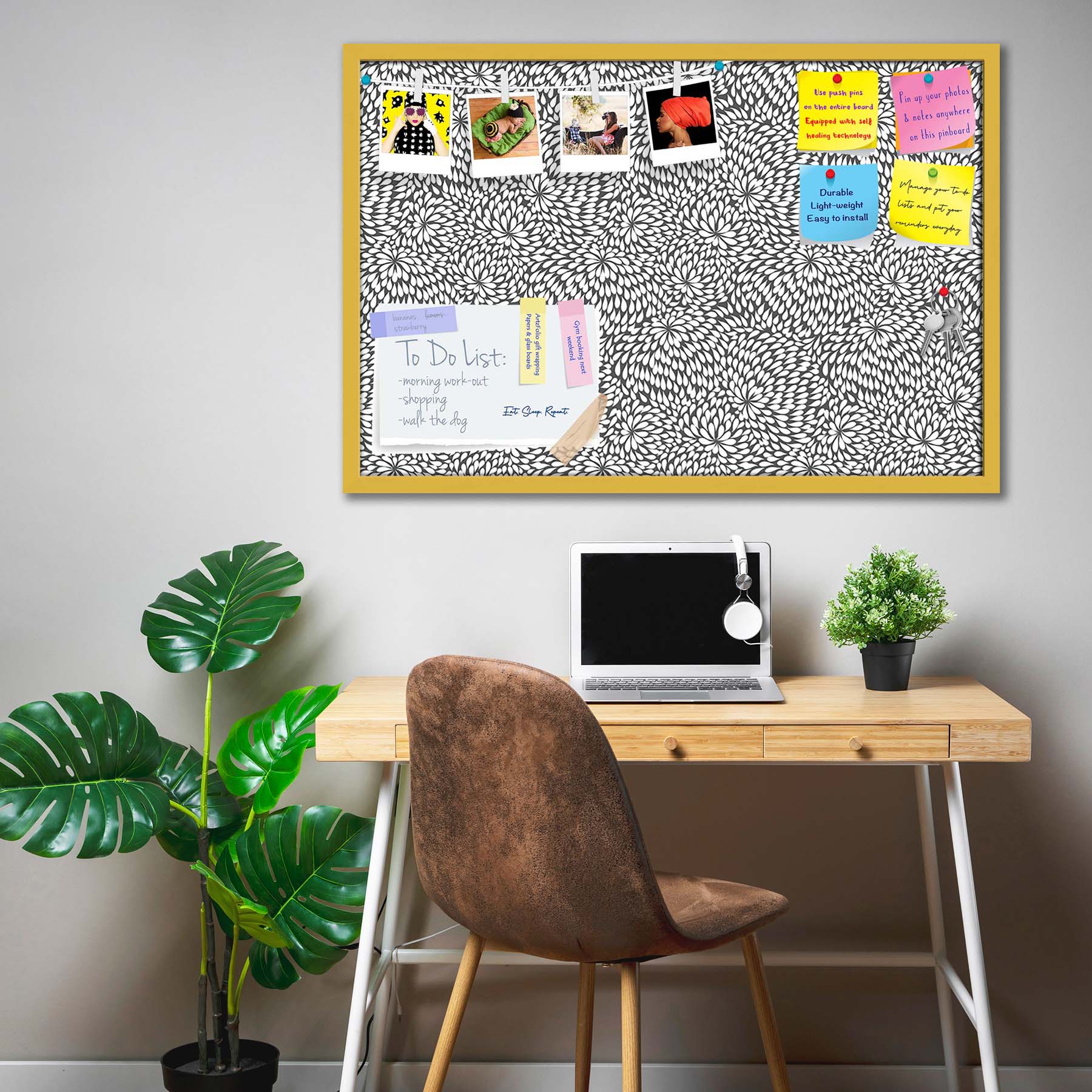 Abstract Pattern D3 Bulletin Board Notice Pin Board Soft Board | Framed