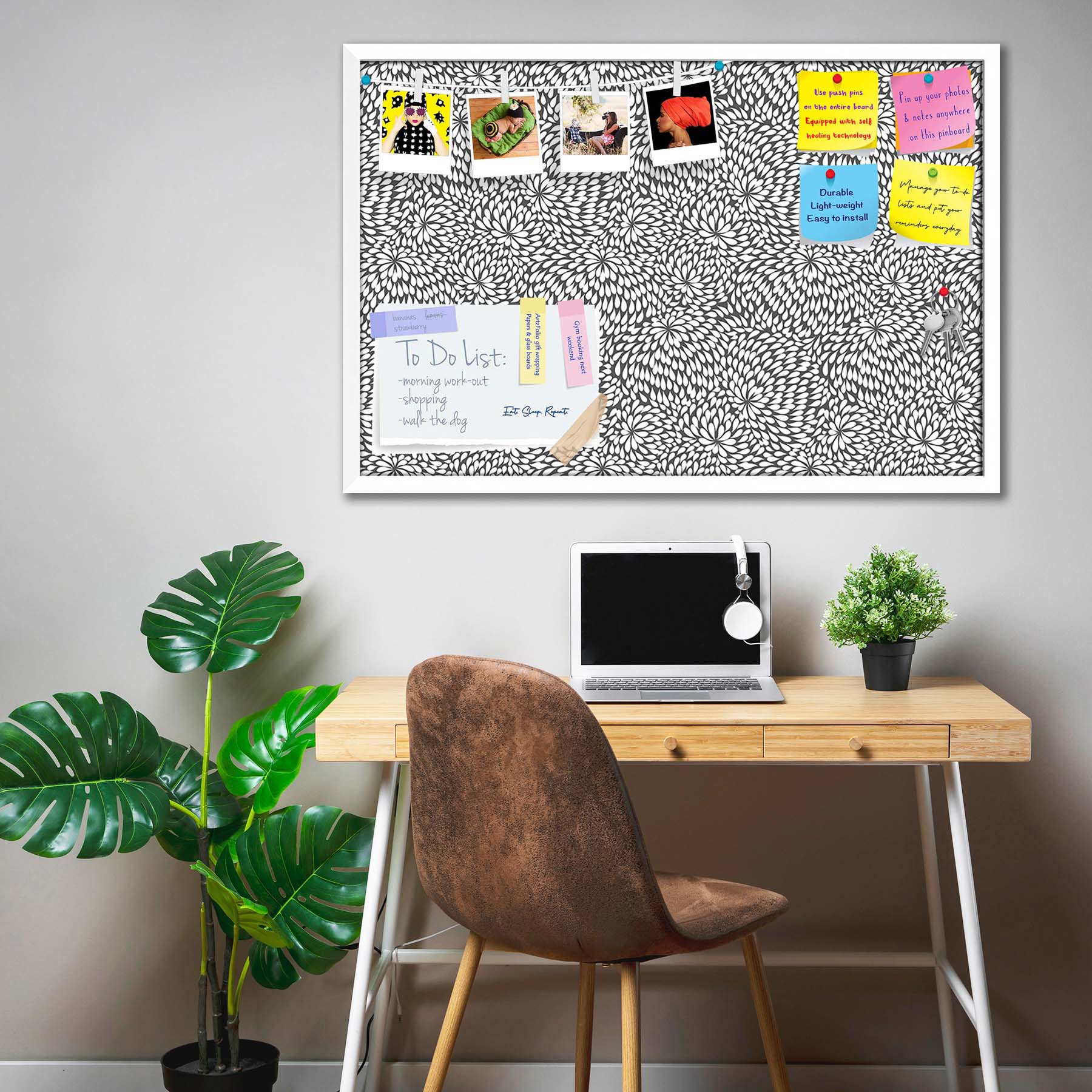 Abstract Pattern D3 Bulletin Board Notice Pin Board Soft Board | Framed