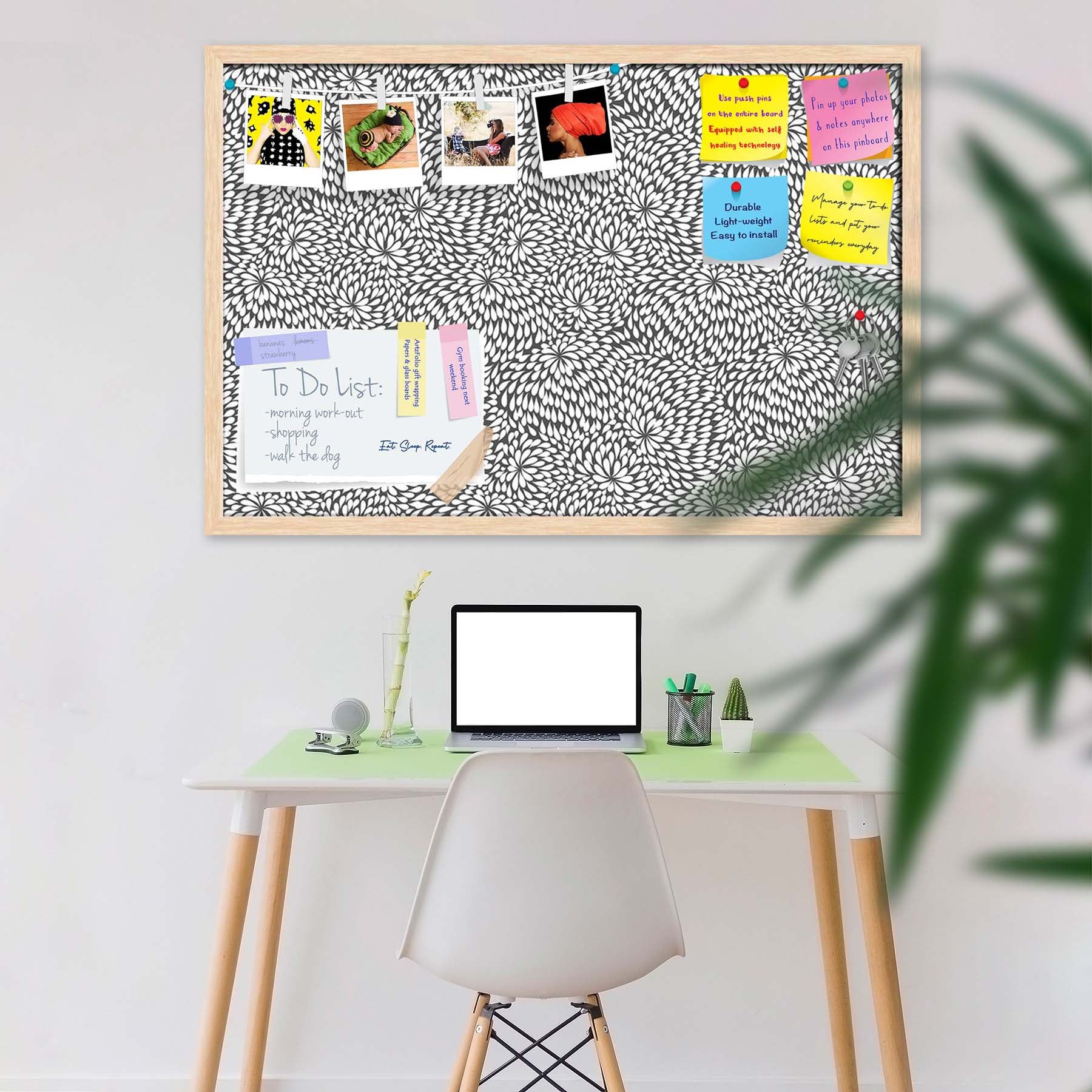 Abstract Pattern D3 Bulletin Board Notice Pin Board Soft Board | Framed
