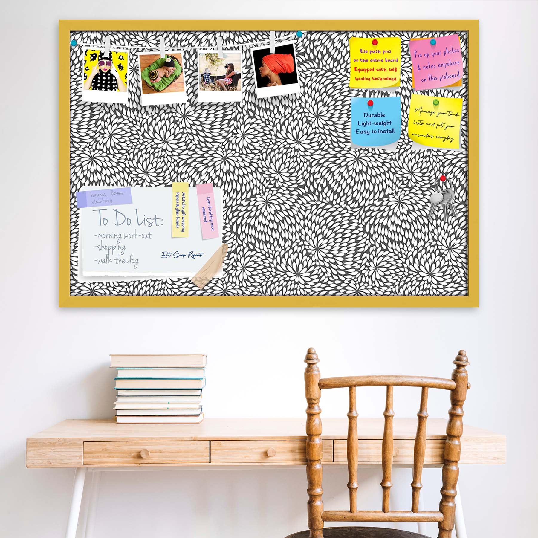 Abstract Pattern D3 Bulletin Board Notice Pin Board Soft Board | Framed