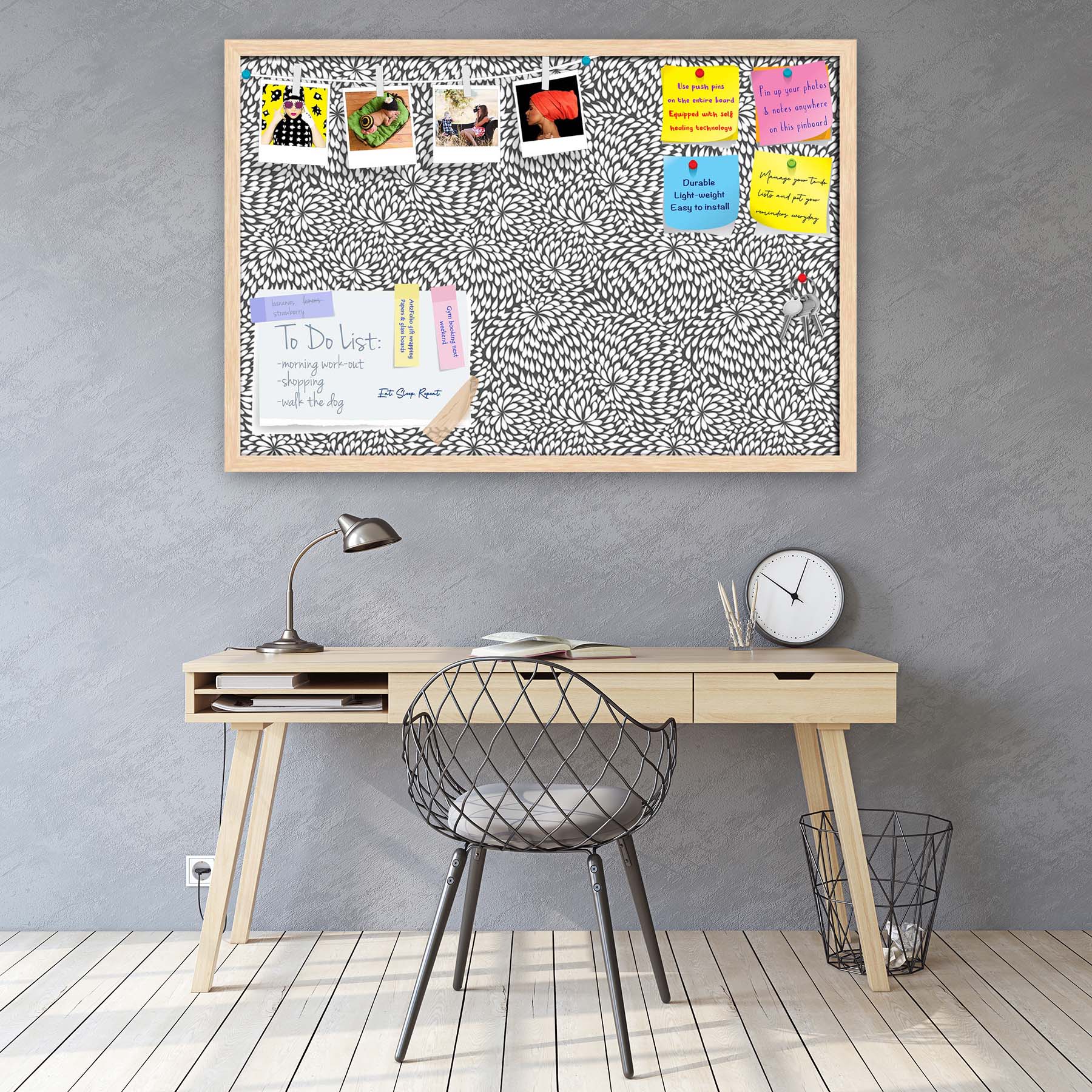 Abstract Pattern D3 Bulletin Board Notice Pin Board Soft Board | Framed