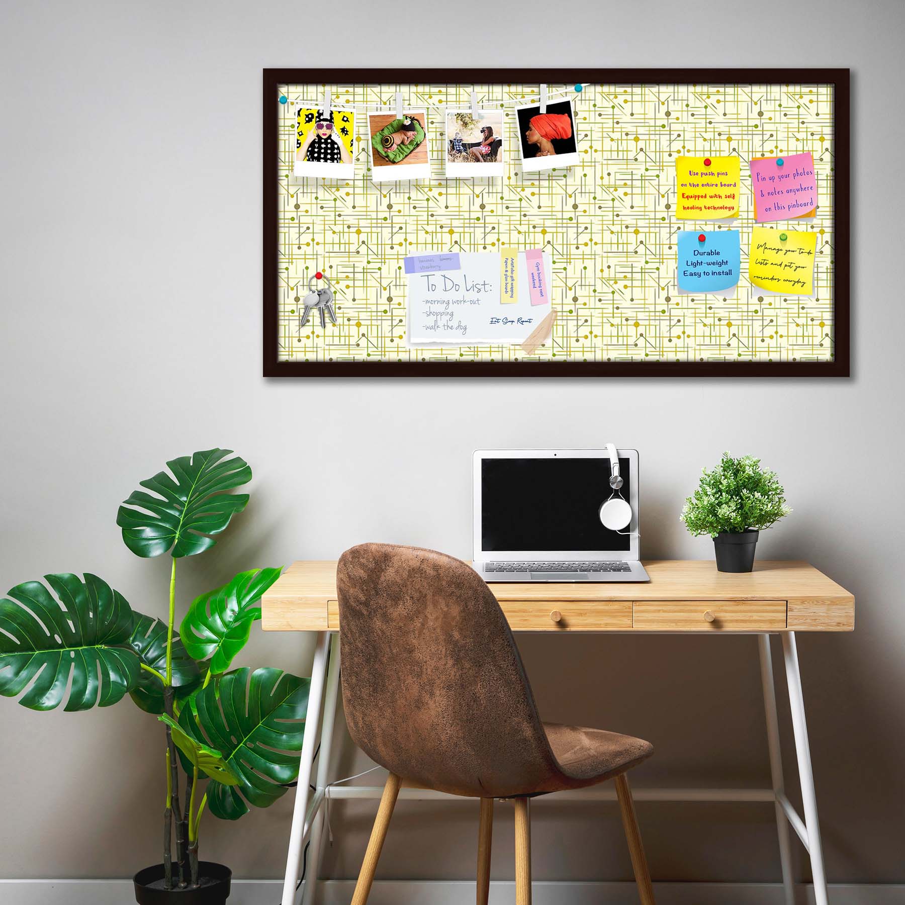 Art Pattern Bulletin Board Notice Pin Board Soft Board | Framed