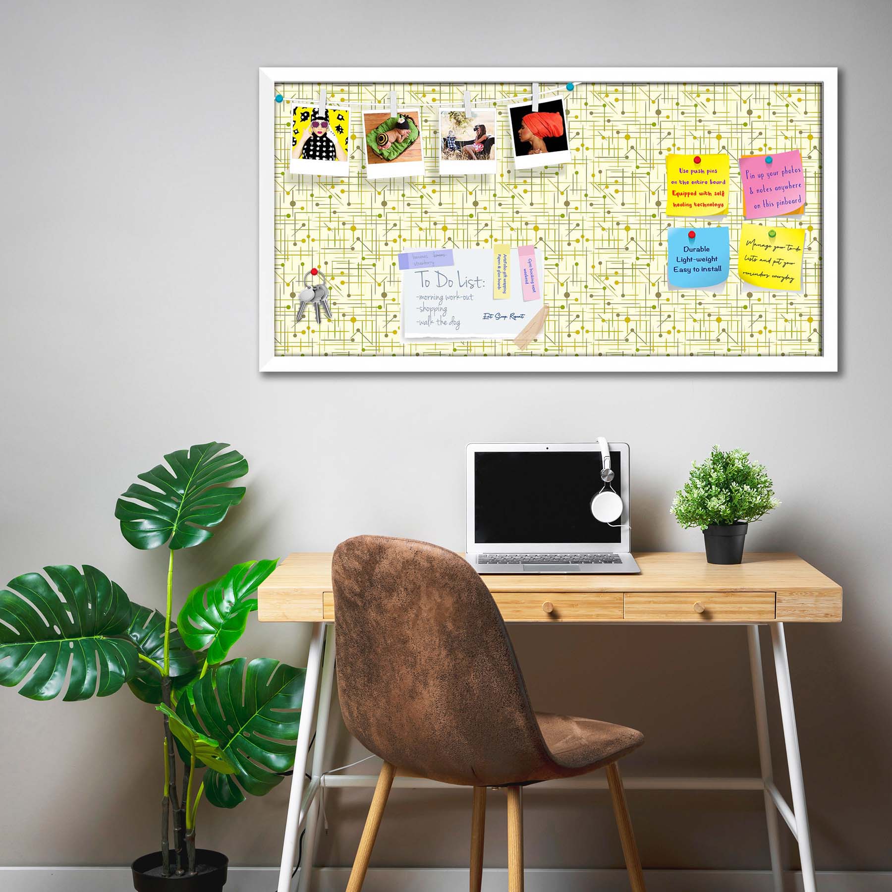 Art Pattern Bulletin Board Notice Pin Board Soft Board | Framed