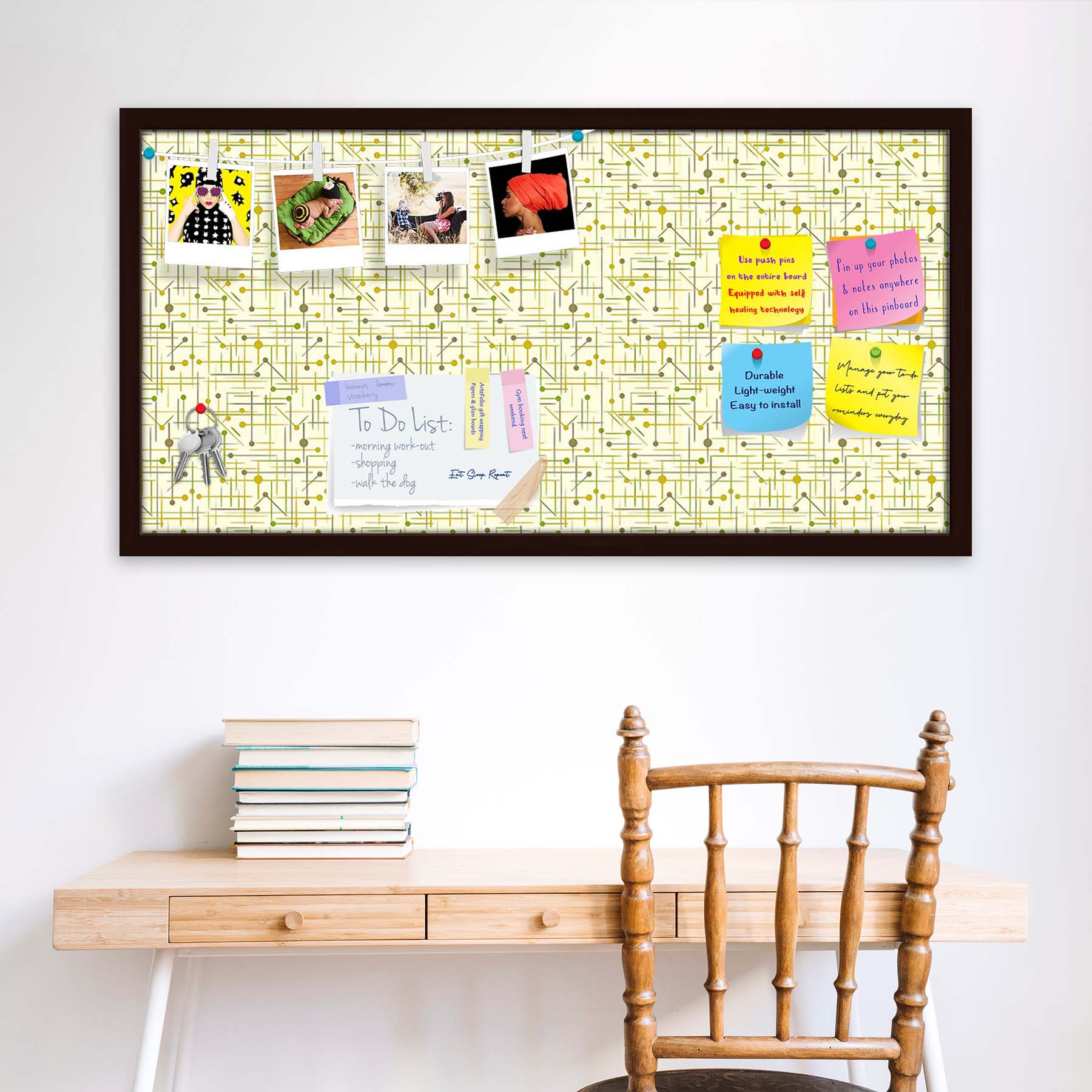 Art Pattern Bulletin Board Notice Pin Board Soft Board | Framed