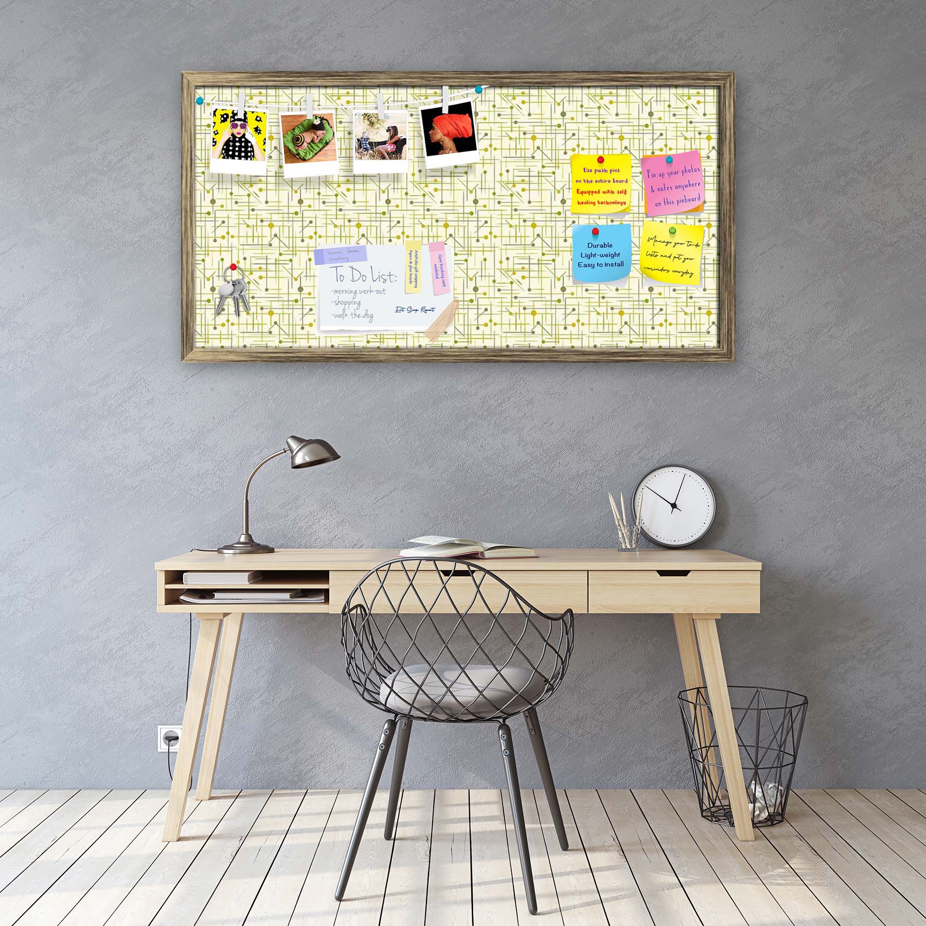 Art Pattern Bulletin Board Notice Pin Board Soft Board | Framed