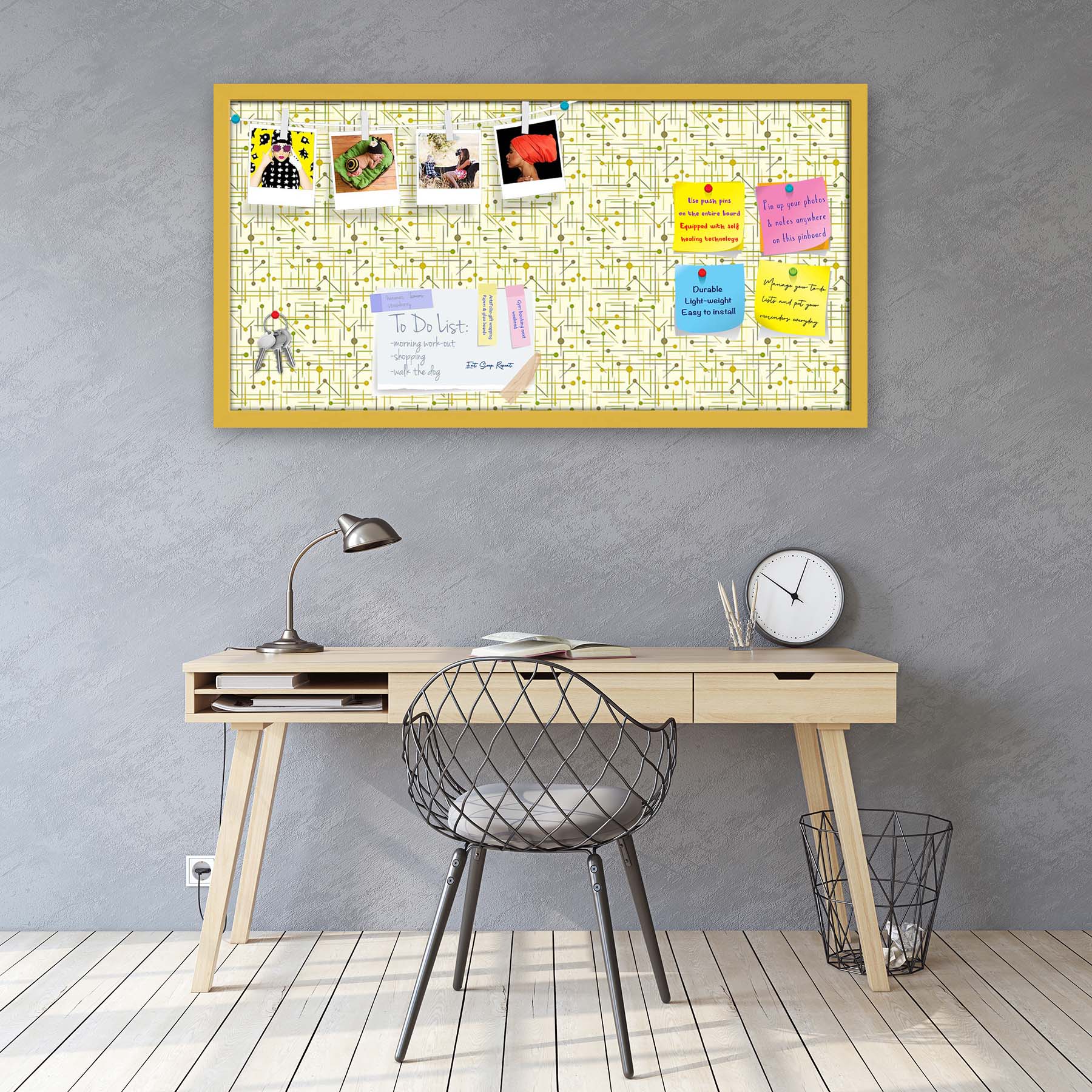 Art Pattern Bulletin Board Notice Pin Board Soft Board | Framed
