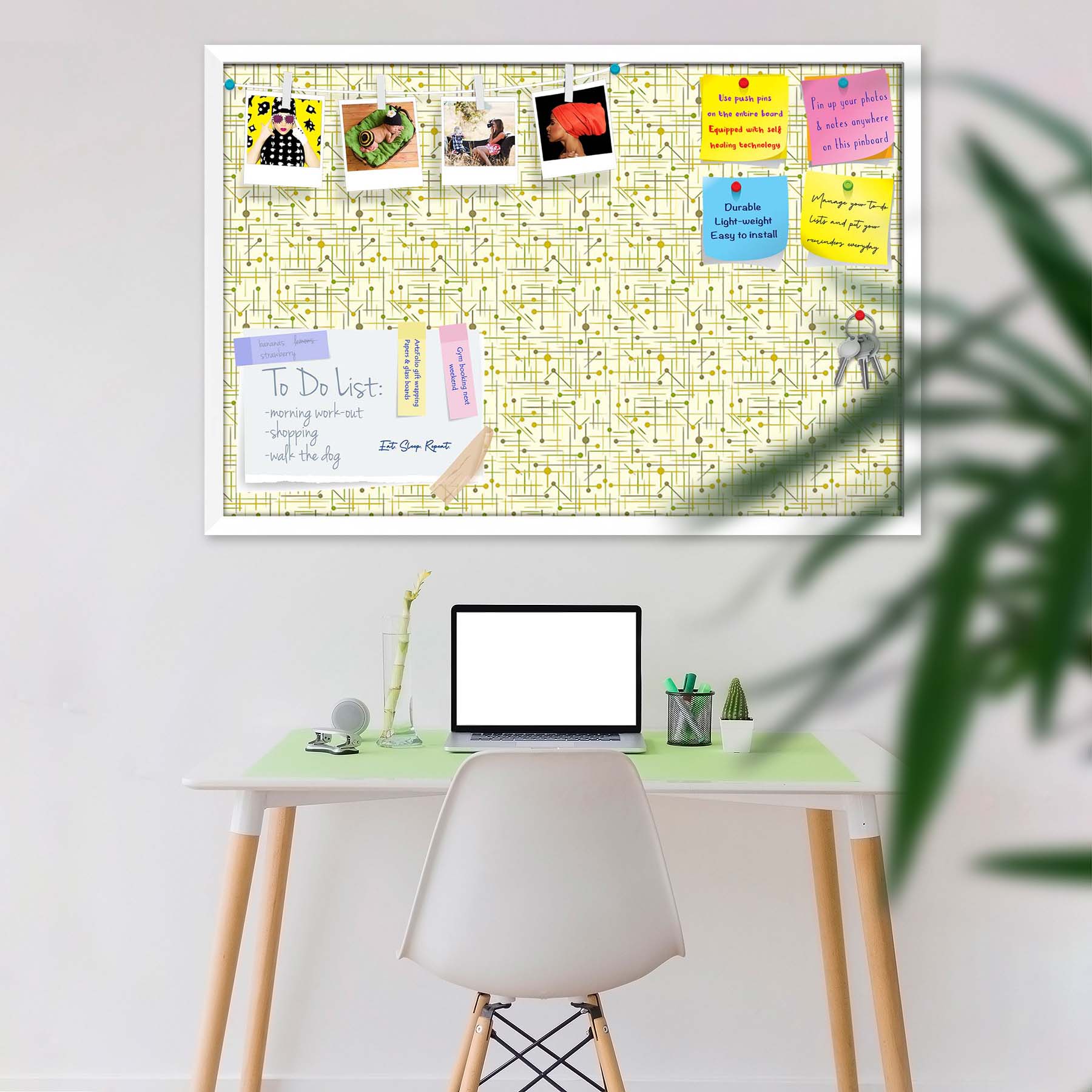 Art Pattern Bulletin Board Notice Pin Board Soft Board | Framed
