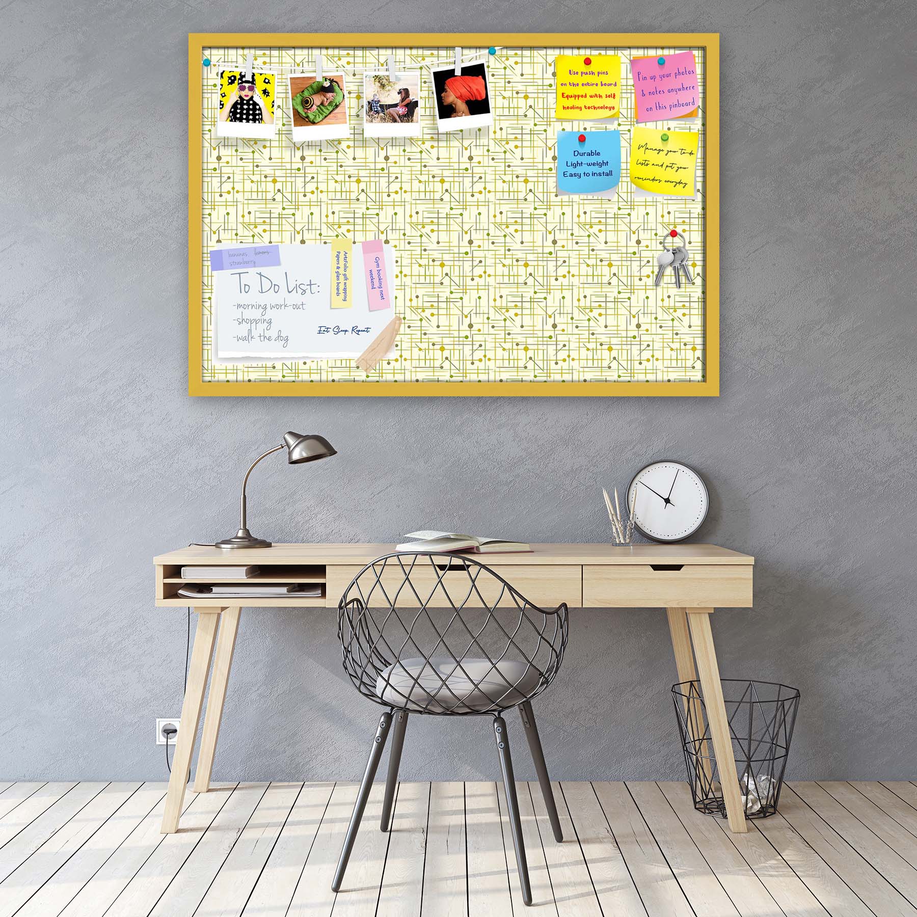 Art Pattern Bulletin Board Notice Pin Board Soft Board | Framed