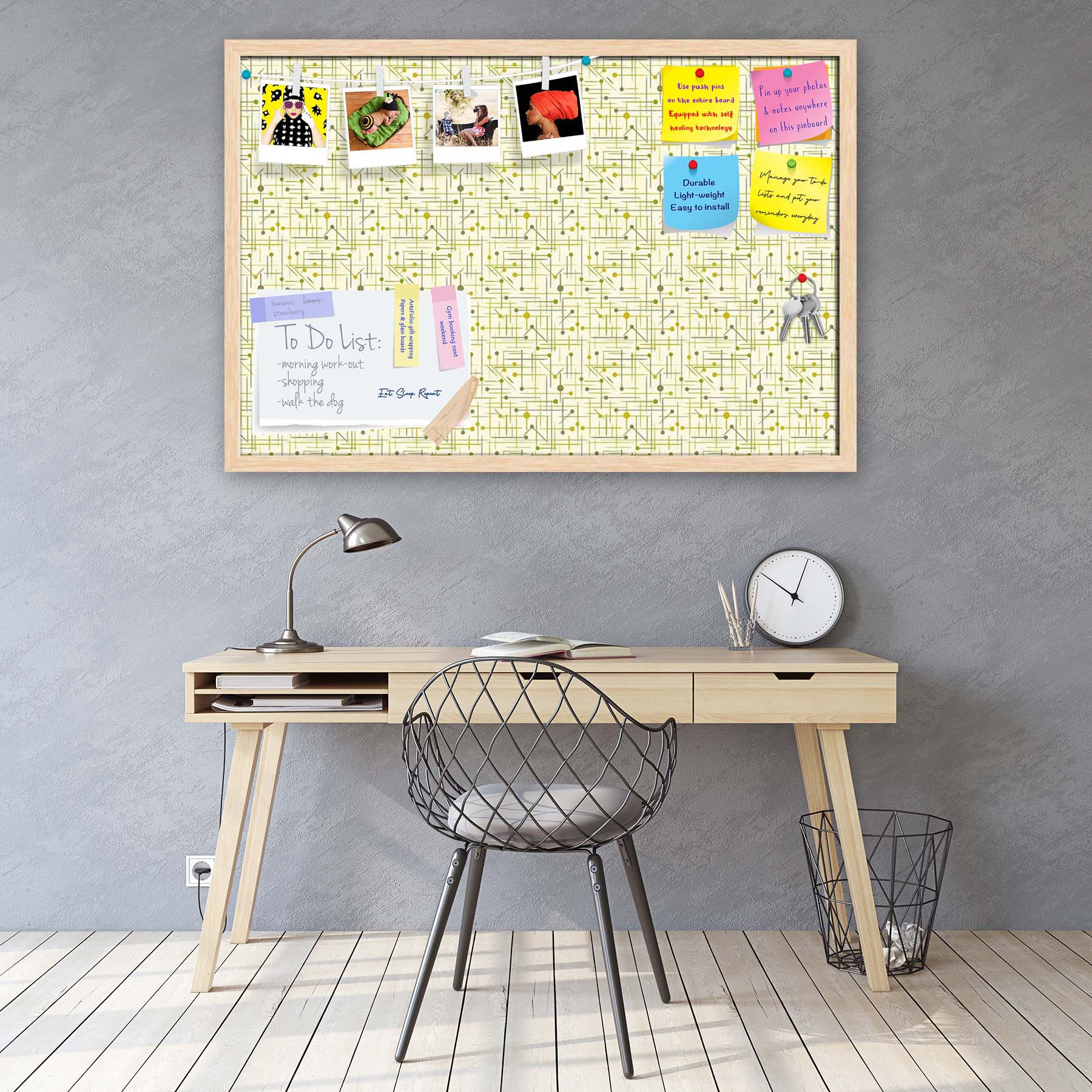 Art Pattern Bulletin Board Notice Pin Board Soft Board | Framed