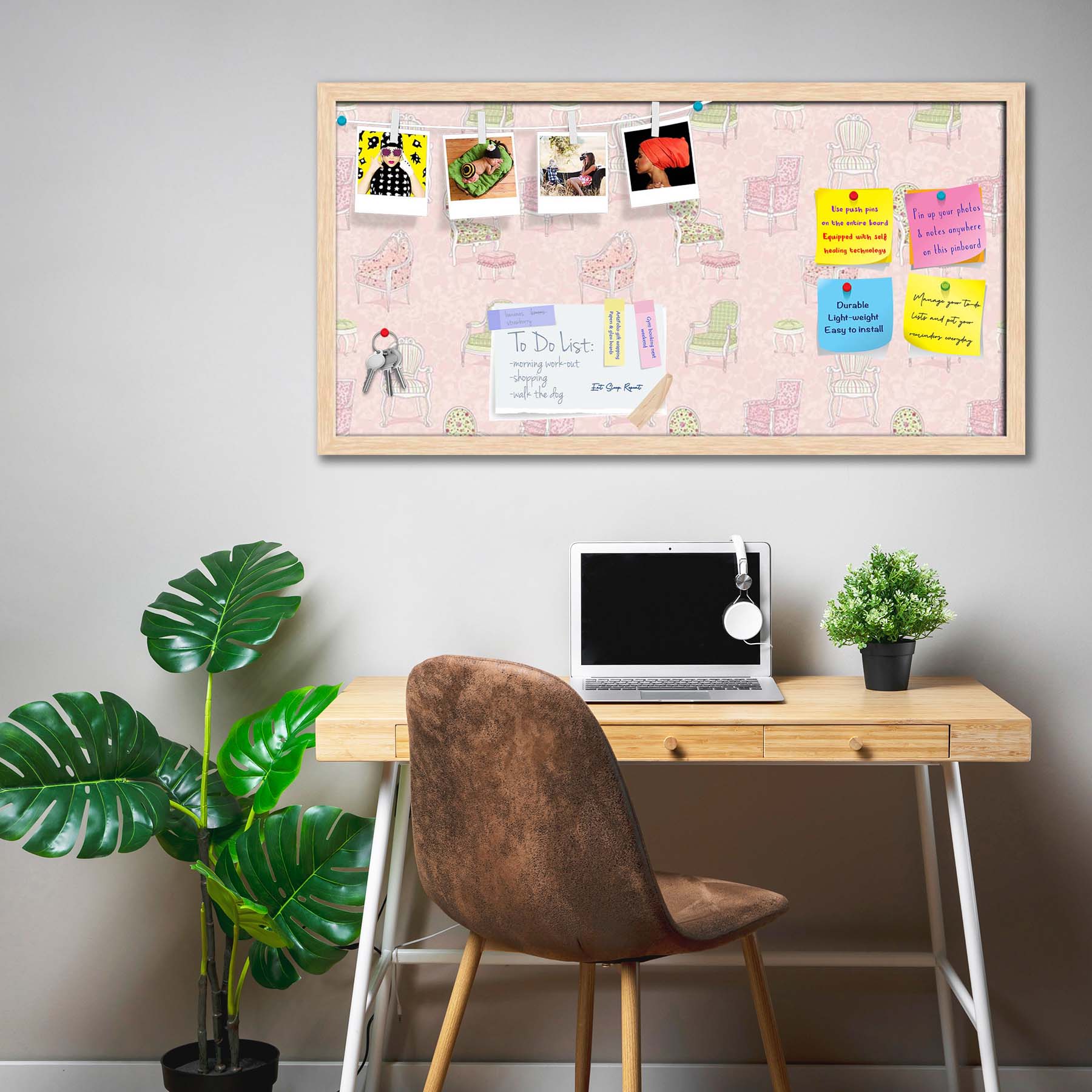 Antique Armchairs Bulletin Board Notice Pin Board Soft Board | Framed