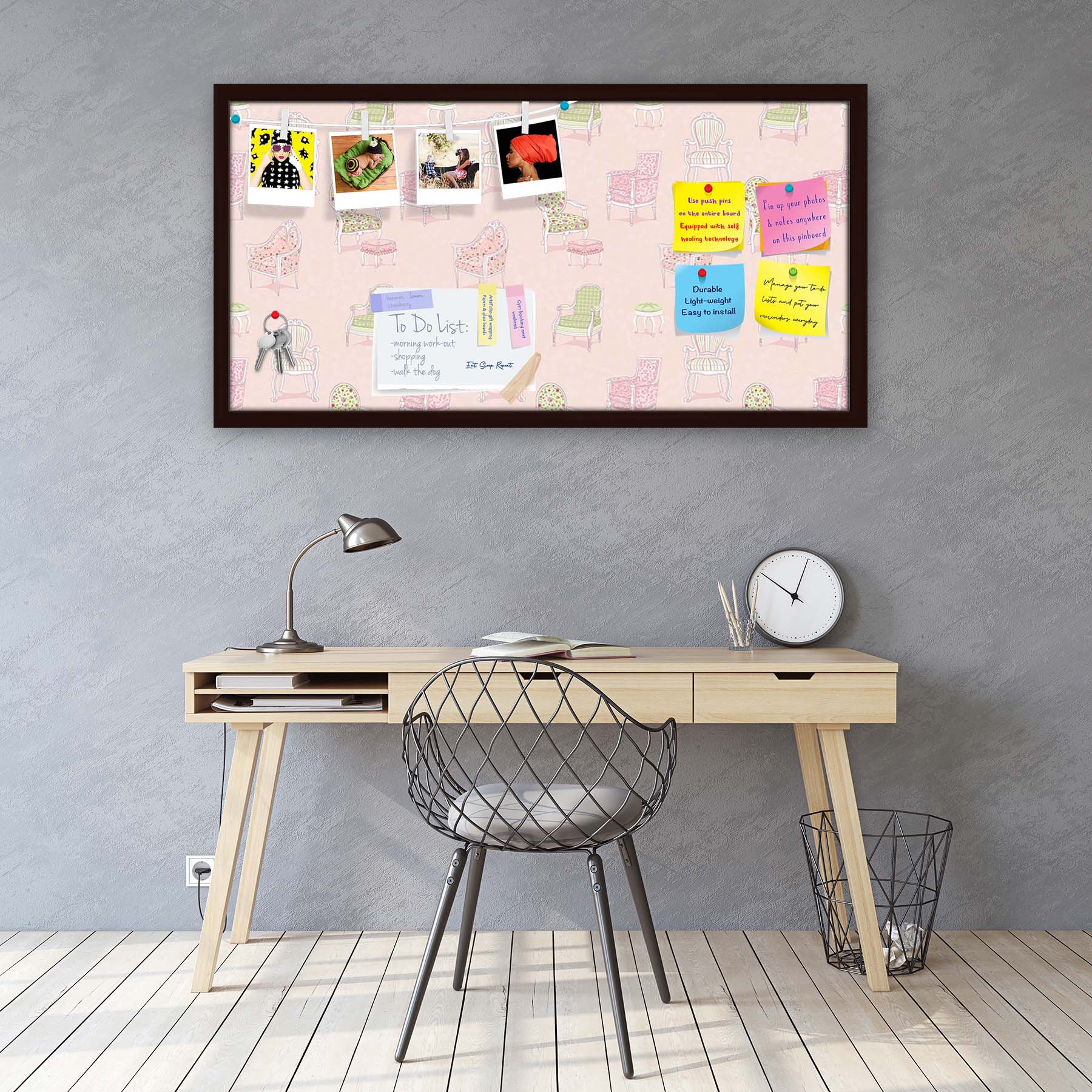 Antique Armchairs Bulletin Board Notice Pin Board Soft Board | Framed