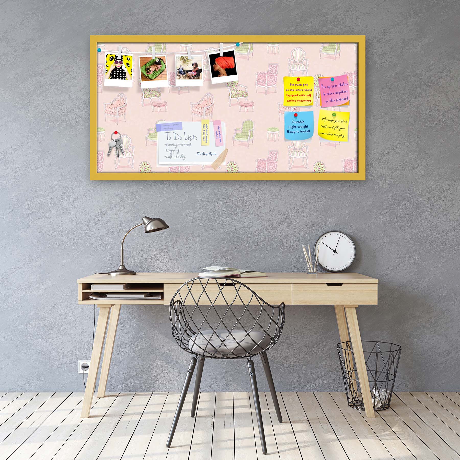 Antique Armchairs Bulletin Board Notice Pin Board Soft Board | Framed