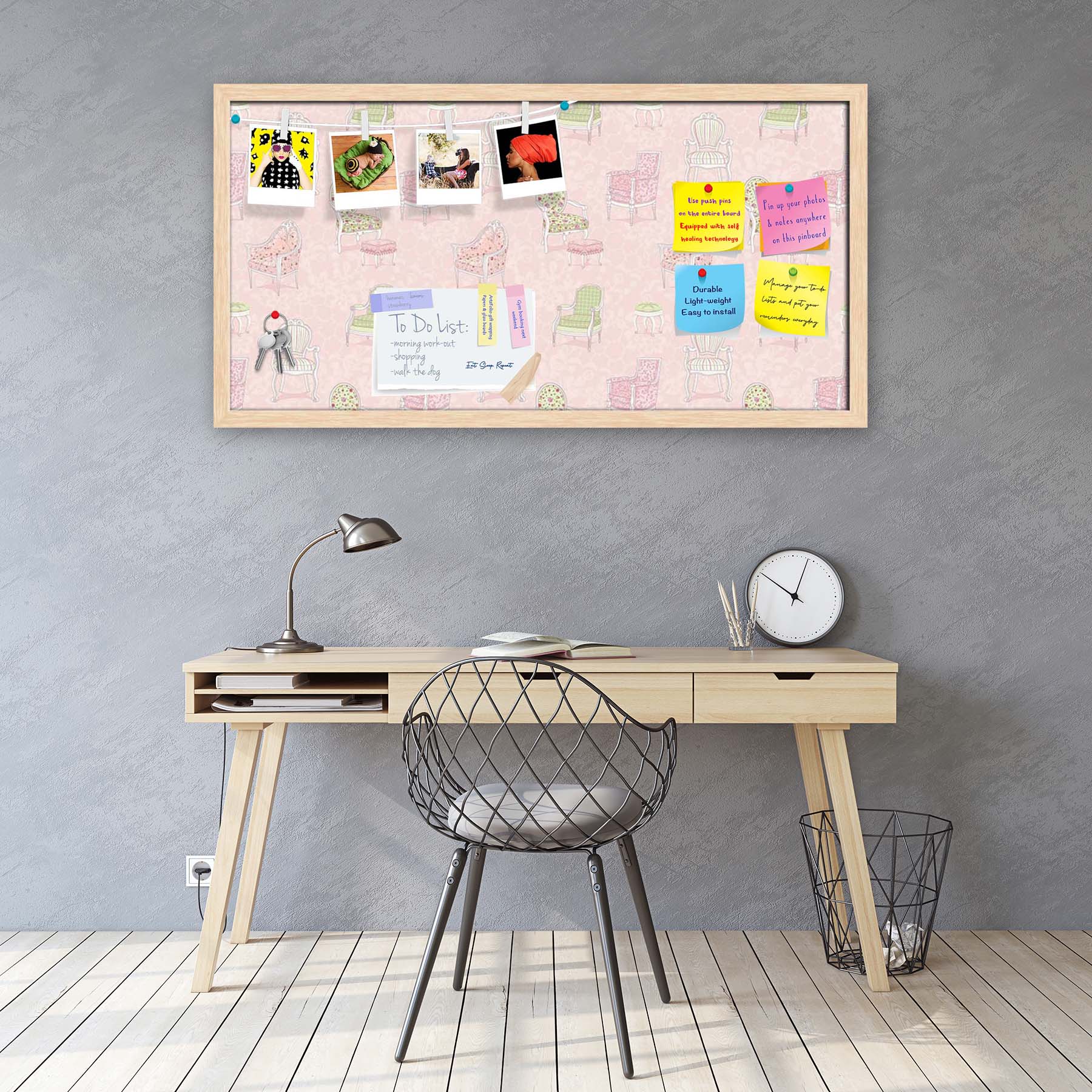 Antique Armchairs Bulletin Board Notice Pin Board Soft Board | Framed