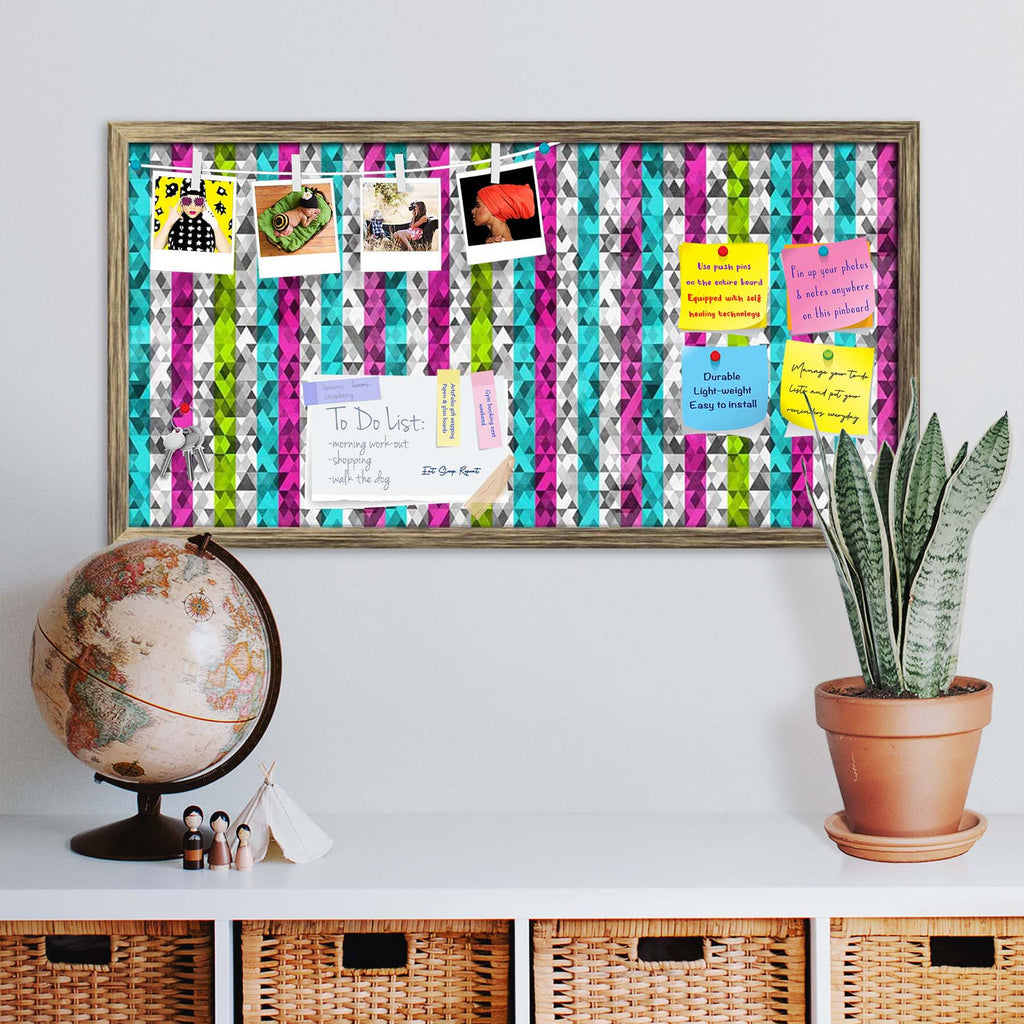 Color Triangles Bulletin Board Notice Pin Board Soft Board | Framed