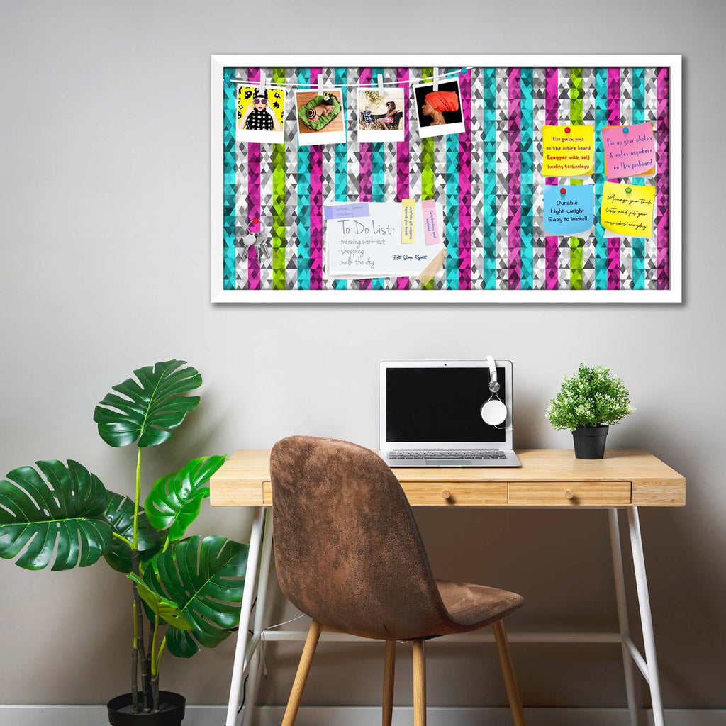 Color Triangles Bulletin Board Notice Pin Board Soft Board | Framed