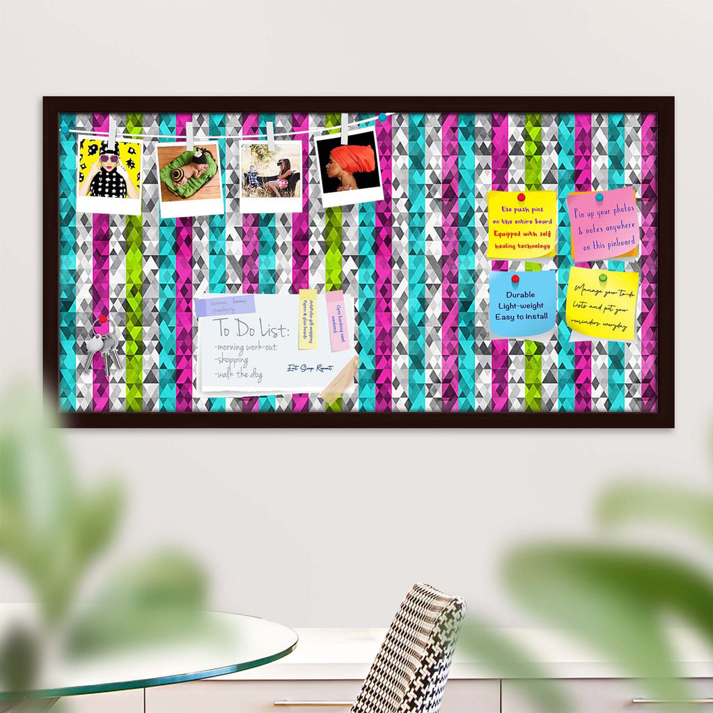 Color Triangles Bulletin Board Notice Pin Board Soft Board | Framed