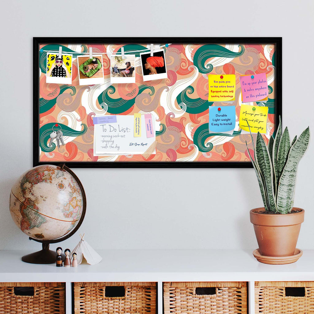 Colorful Wave Bulletin Board Notice Pin Board Soft Board | Framed