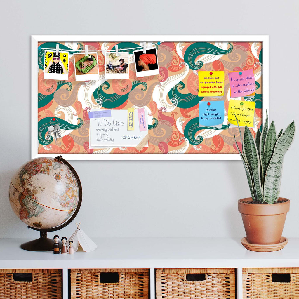Colorful Wave Bulletin Board Notice Pin Board Soft Board | Framed