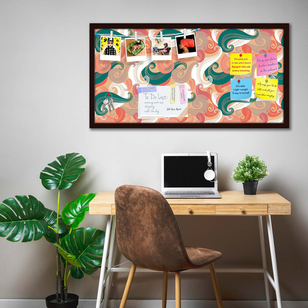 Colorful Wave Bulletin Board Notice Pin Board Soft Board | Framed