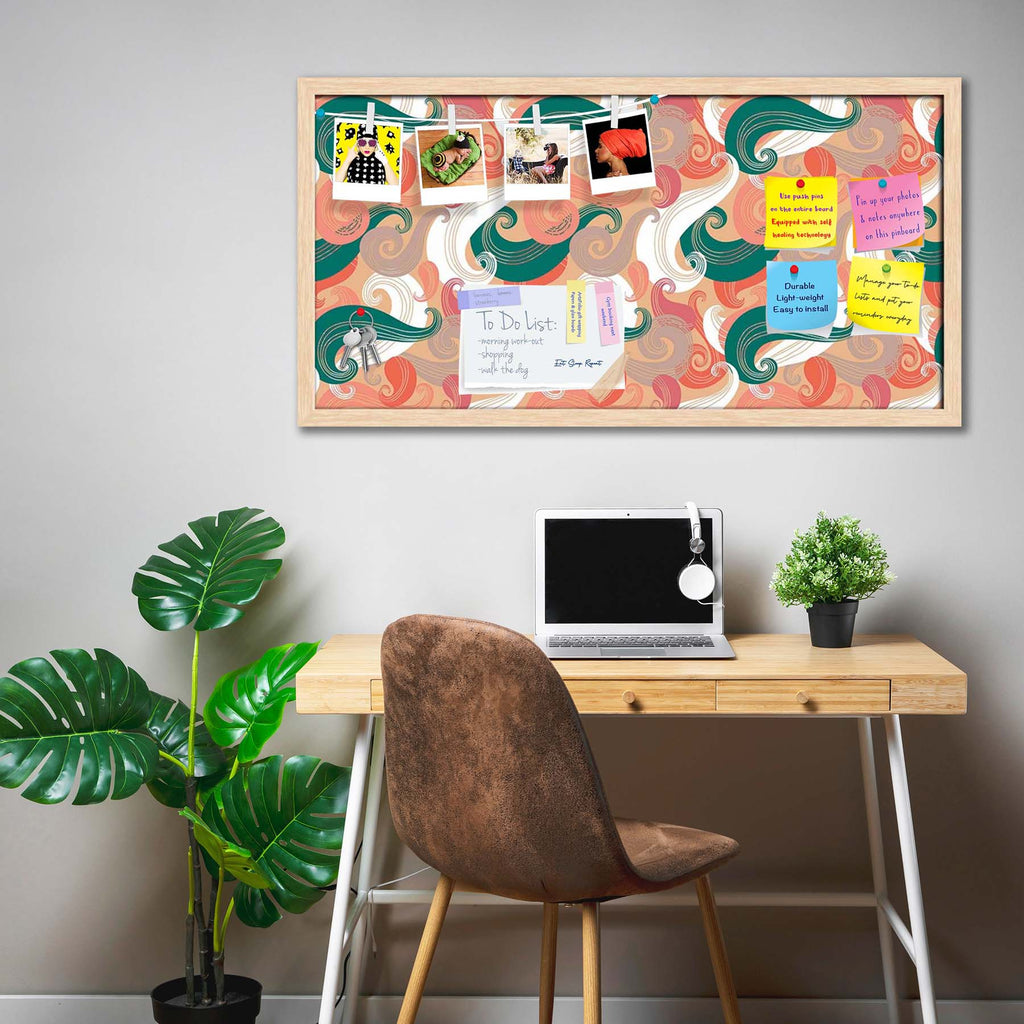 Colorful Wave Bulletin Board Notice Pin Board Soft Board | Framed