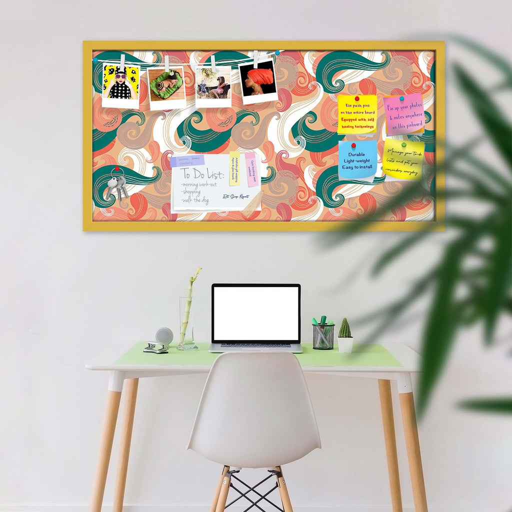 Colorful Wave Bulletin Board Notice Pin Board Soft Board | Framed