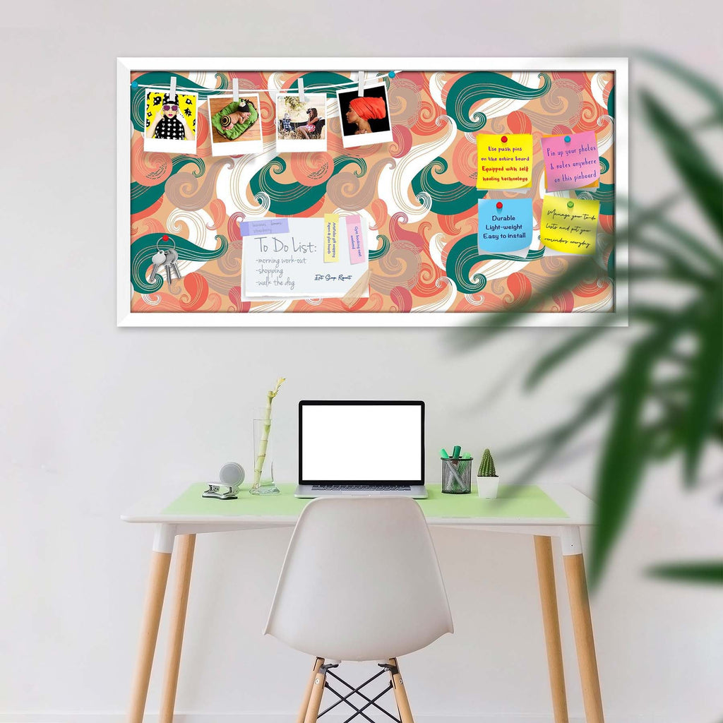 Colorful Wave Bulletin Board Notice Pin Board Soft Board | Framed