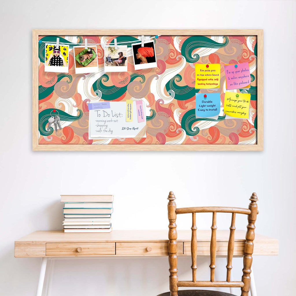 Colorful Wave Bulletin Board Notice Pin Board Soft Board | Framed
