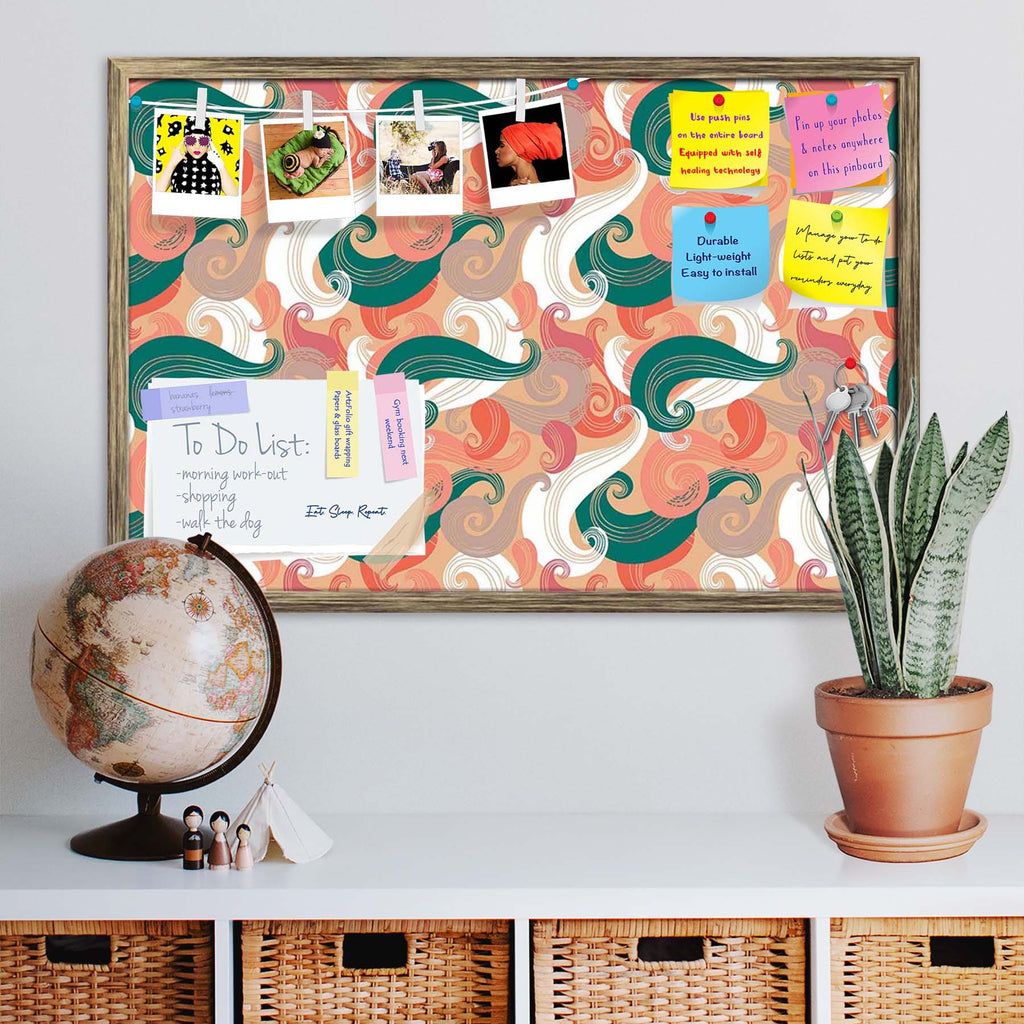 Colorful Wave Bulletin Board Notice Pin Board Soft Board | Framed