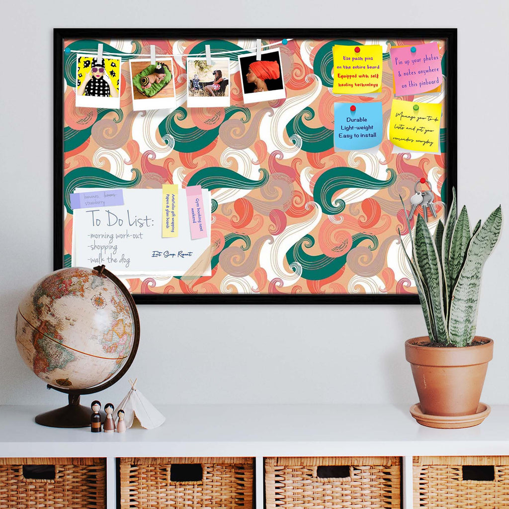 Colorful Wave Bulletin Board Notice Pin Board Soft Board | Framed