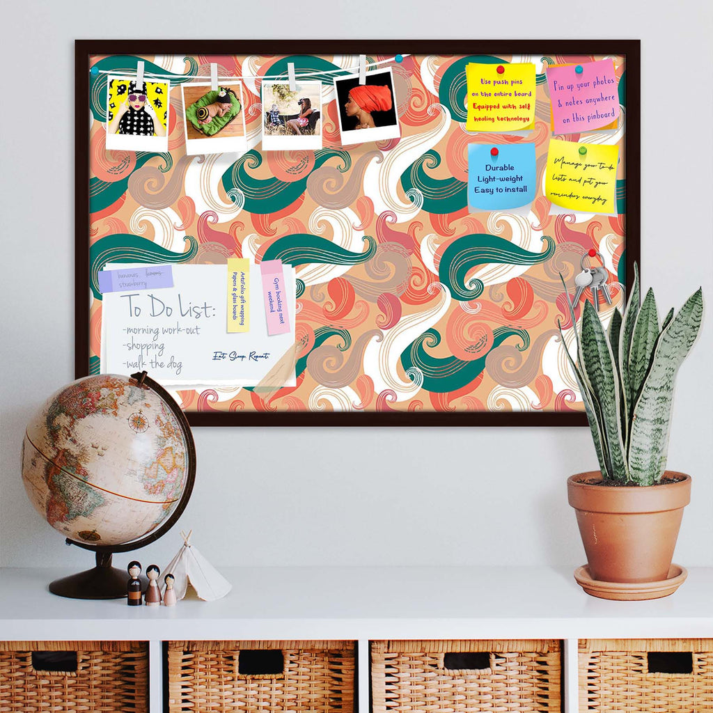 Colorful Wave Bulletin Board Notice Pin Board Soft Board | Framed